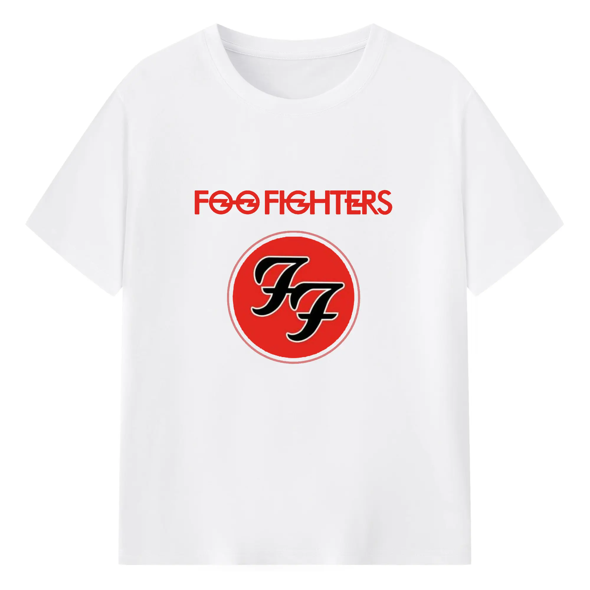 Foo Fighters Classic Rock Band DIY - 180g Cotton T-Shirt With Front Heat Transfer Print – Soft, Lightweight, Fitted Design – Comfortable Casual Wear For Sports & Everyday Use