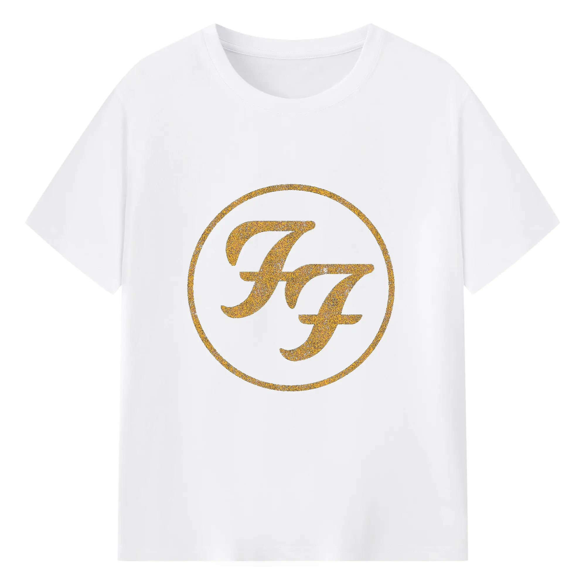 Foo Fighters Glitter Classic Rock DIY - 180g Cotton T-Shirt With Front Heat Transfer Print – Soft, Lightweight, Fitted Design – Comfortable Casual Wear For Sports & Everyday Use