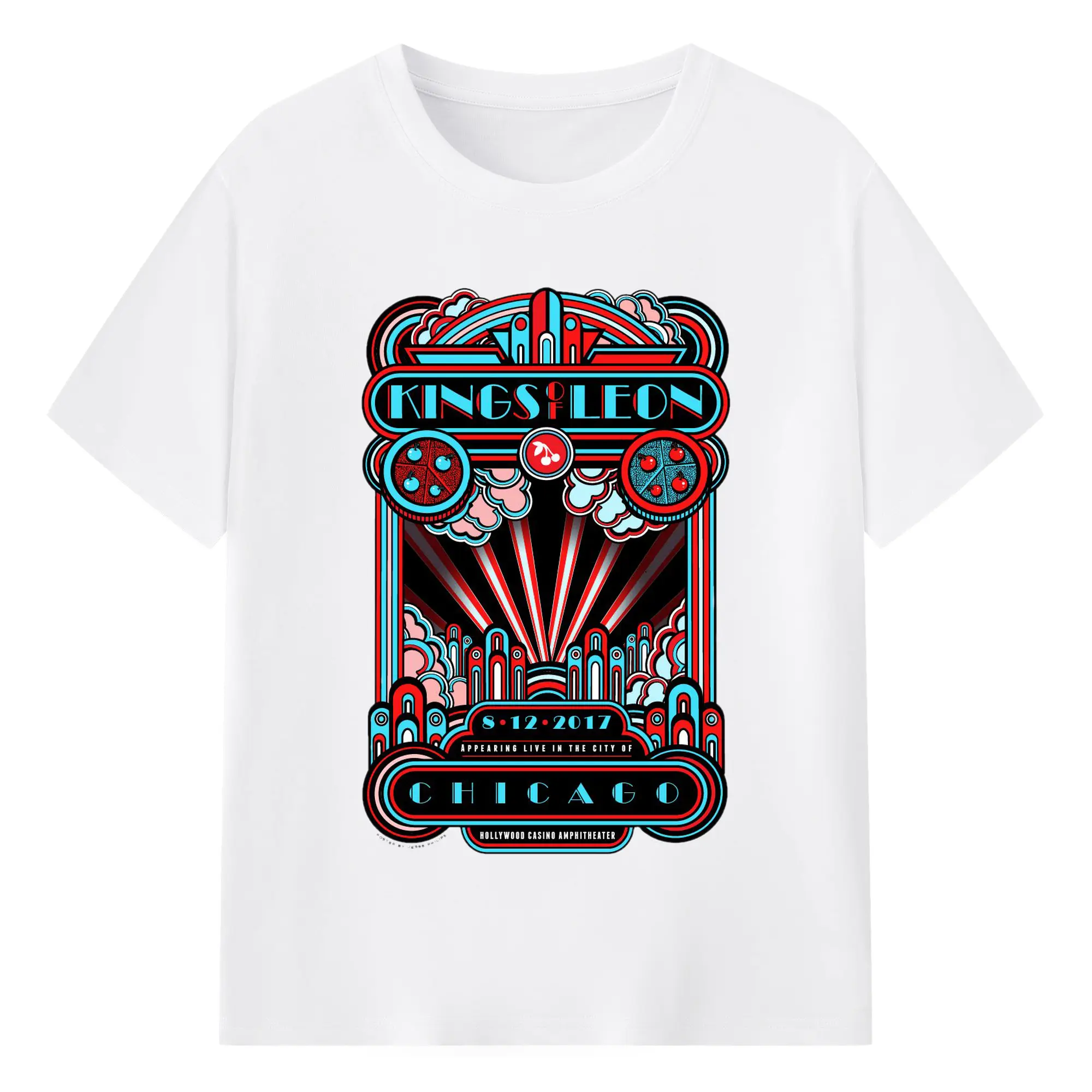 Kings of Leon Vintage Pop Art Rock DIY - 180g Cotton T-Shirt With Front Heat Transfer Print – Soft, Lightweight, Fitted Design – Comfortable Casual Wear For Sports & Everyday Use