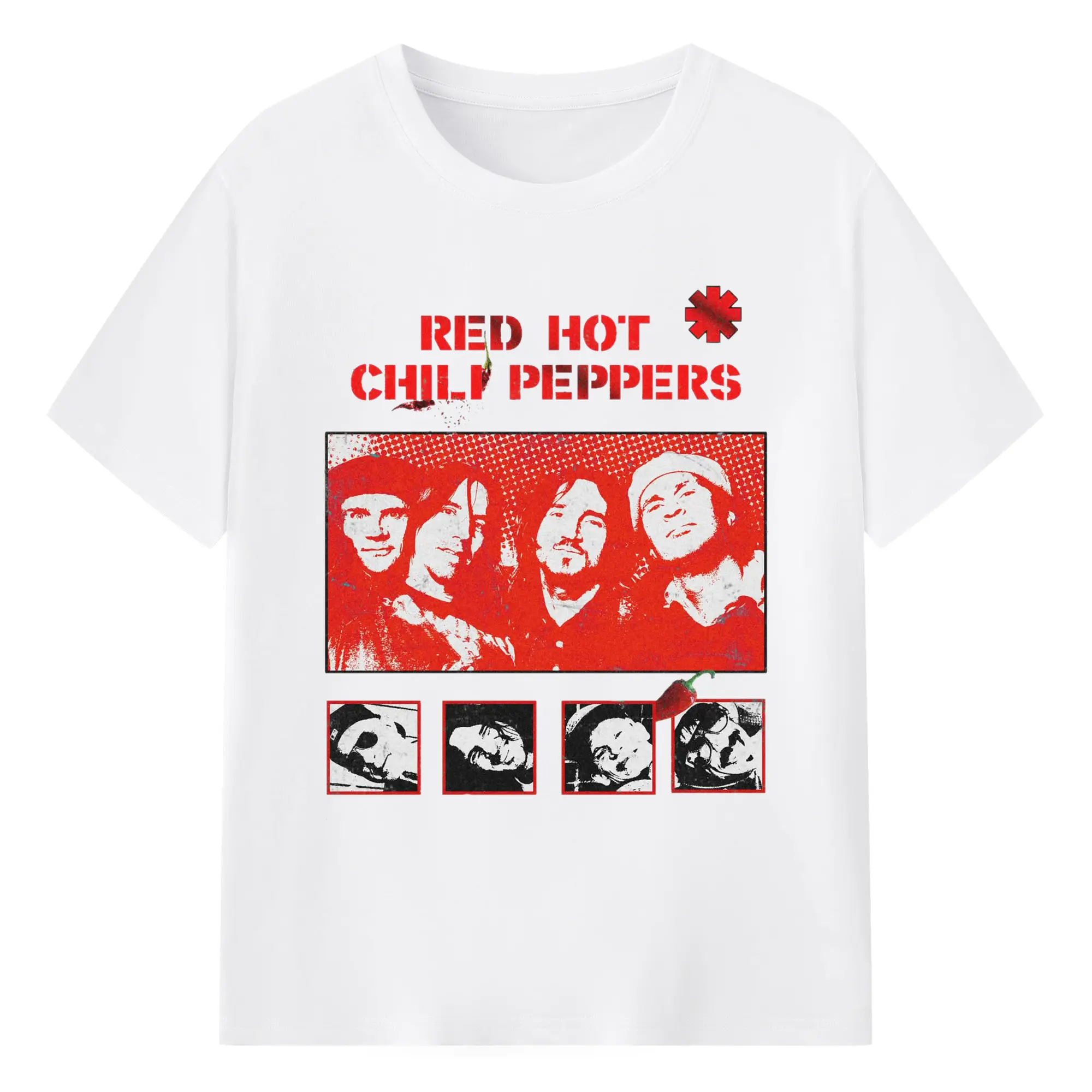 Red Hot Chili Peppers Vintage Pop Art DIY - 180g Cotton T-Shirt With Front Heat Transfer Print – Soft, Lightweight, Fitted Design – Comfortable Casual Wear For Sports & Everyday Use