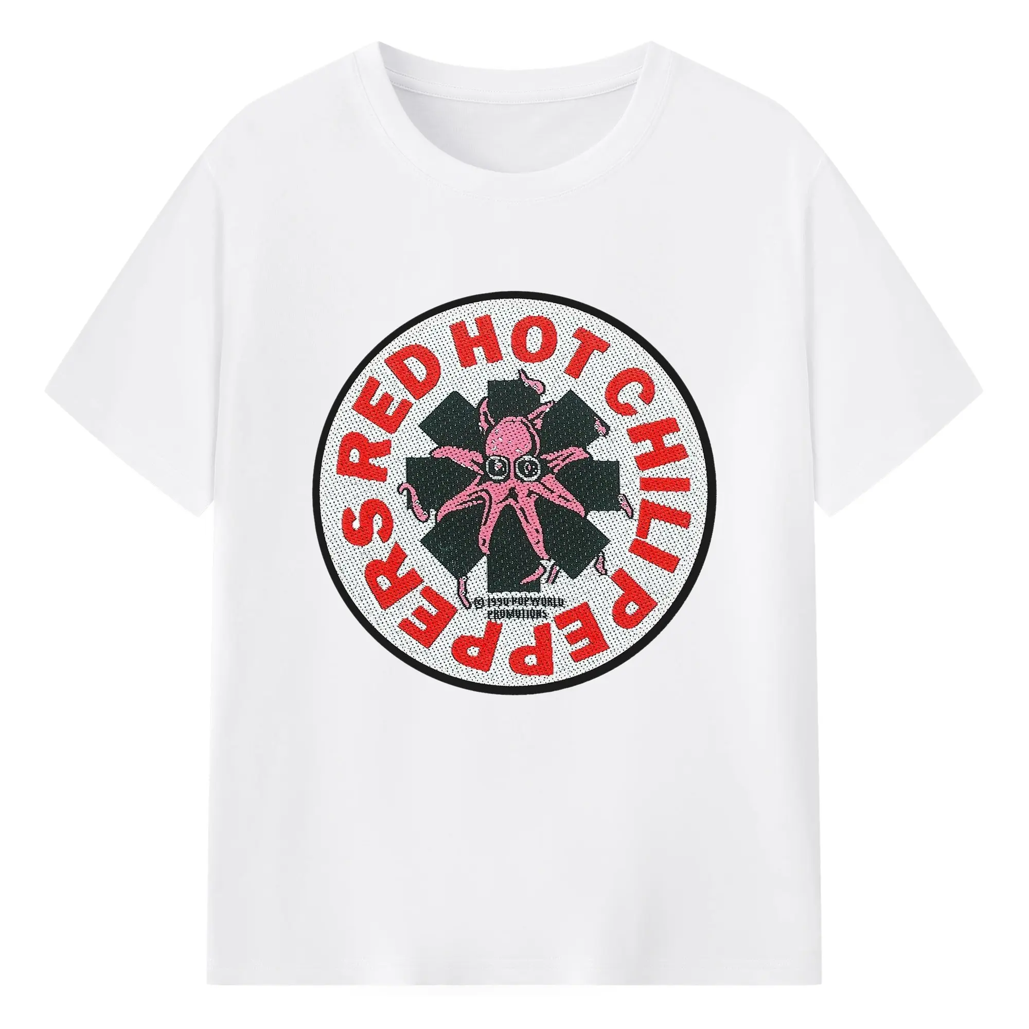 Red Hot Chili Peppers Pink Octopus Logo DIY - 180g Cotton T-Shirt With Front Heat Transfer Print – Soft, Lightweight, Fitted Design – Comfortable Casual Wear For Sports & Everyday Use