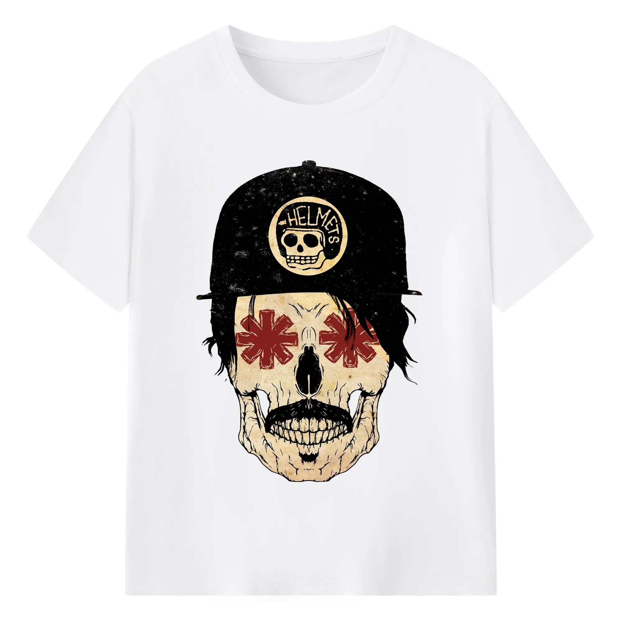 Red Hot Chili Peppers Motorcycle Skull DIY - 180g Cotton T-Shirt With Front Heat Transfer Print – Soft, Lightweight, Fitted Design – Comfortable Casual Wear For Sports & Everyday Use