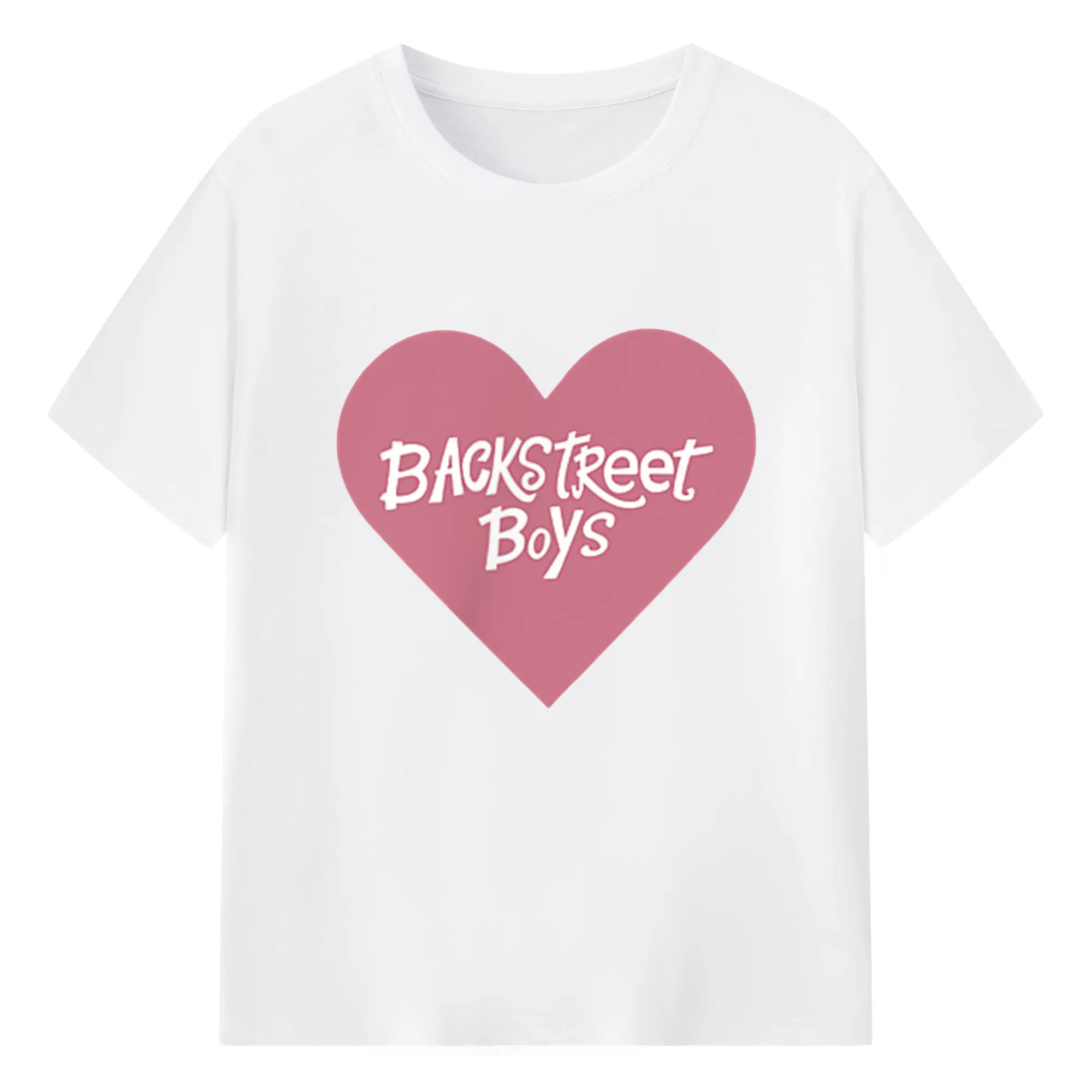 Backstreet Boys Pop Fan Heart DIY - 180g Cotton T-Shirt With Front Heat Transfer Print – Soft, Lightweight, Fitted Design – Comfortable Casual Wear For Sports & Everyday Use
