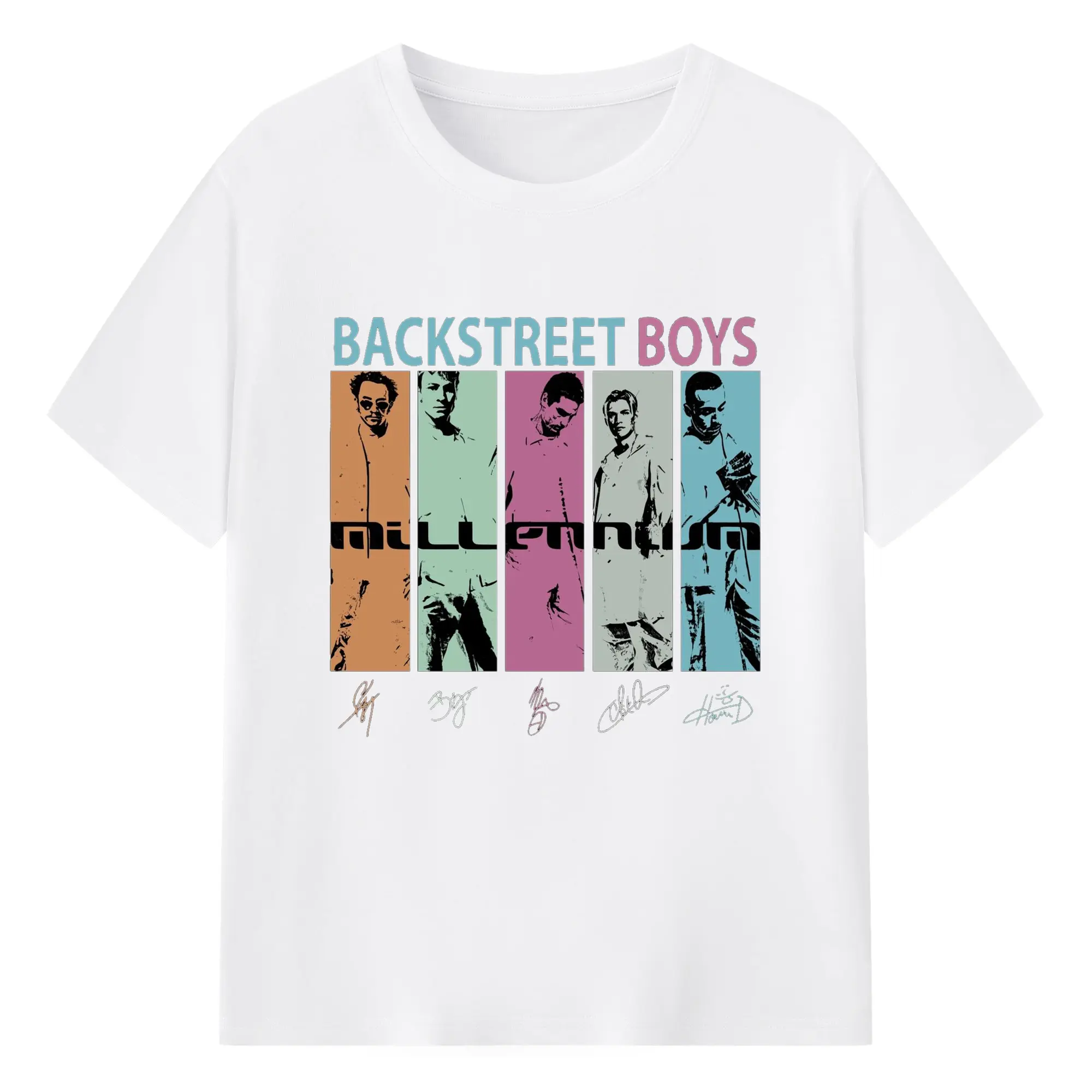 Backstreet Boys《Millennium》Album Pop DIY - 180g Cotton T-Shirt With Front Heat Transfer Print – Soft, Lightweight, Fitted Design – Comfortable Casual Wear For Sports & Everyday Use
