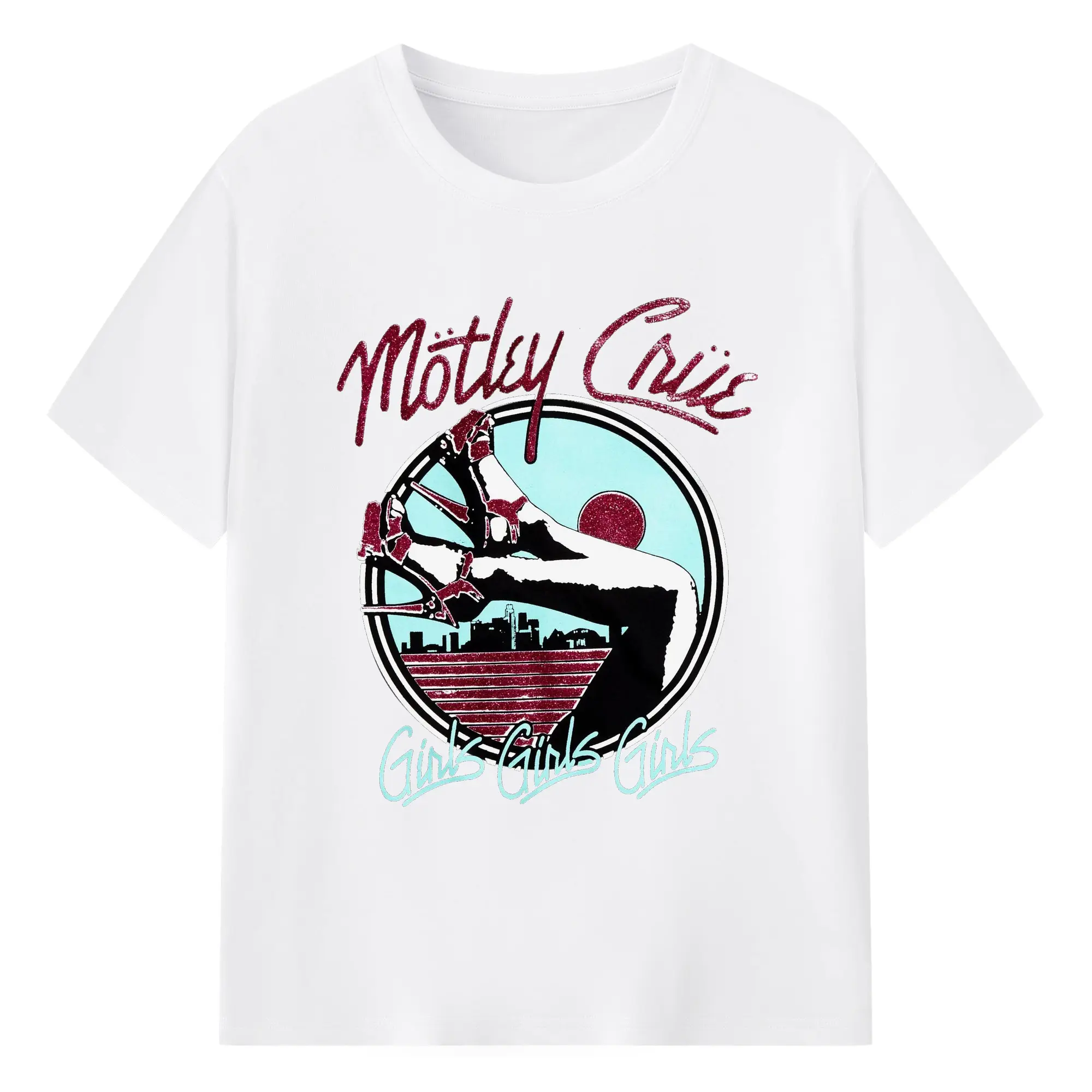 Mötley Crüe Girls Girls Girls DIY - 180g Cotton T-Shirt With Front Heat Transfer Print – Soft, Lightweight, Fitted Design – Comfortable Casual Wear For Sports & Everyday Use