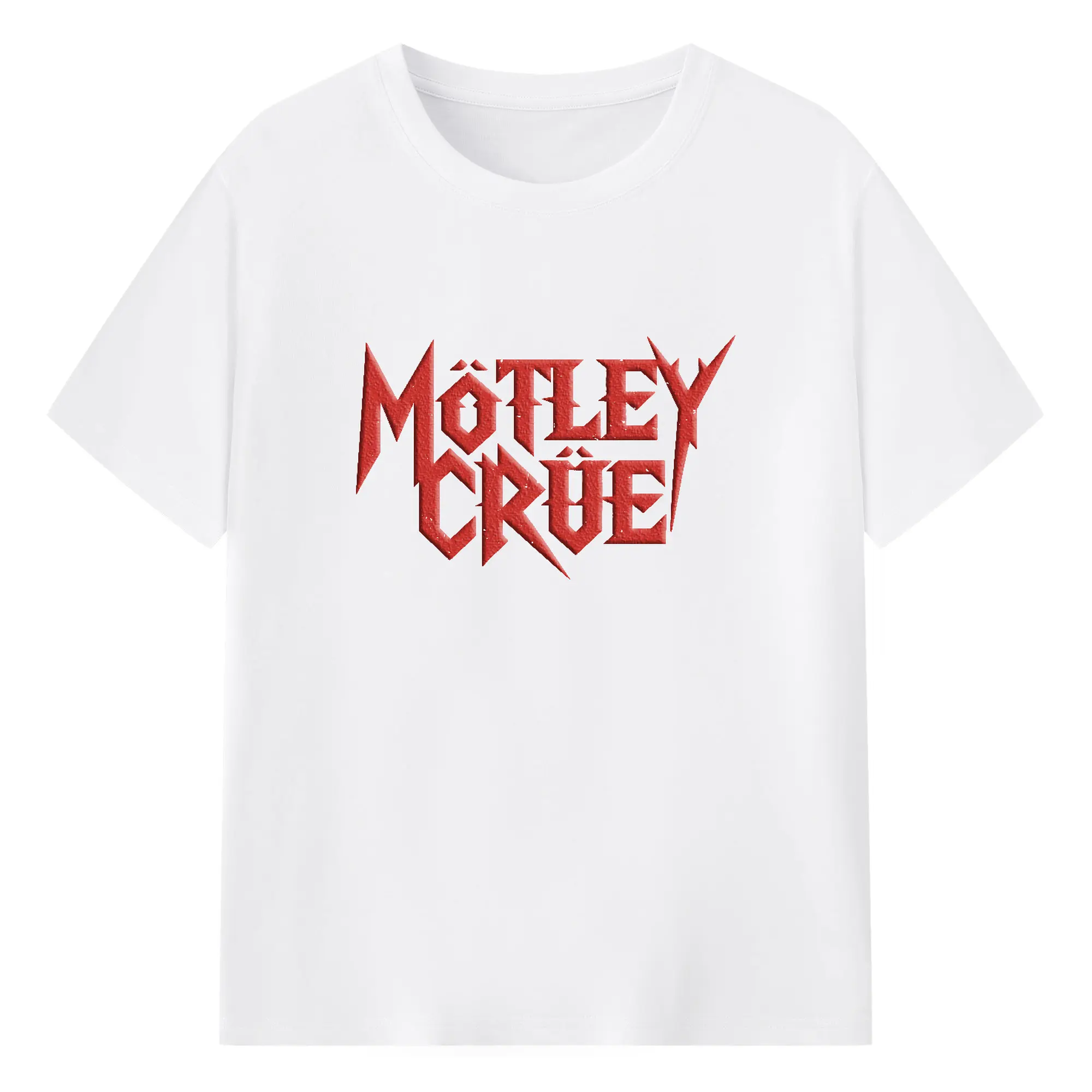 Mötley Crüe Heavy Metal Logo DIY - 180g Cotton T-Shirt With Front Heat Transfer Print – Soft, Lightweight, Fitted Design – Comfortable Casual Wear For Sports & Everyday Use