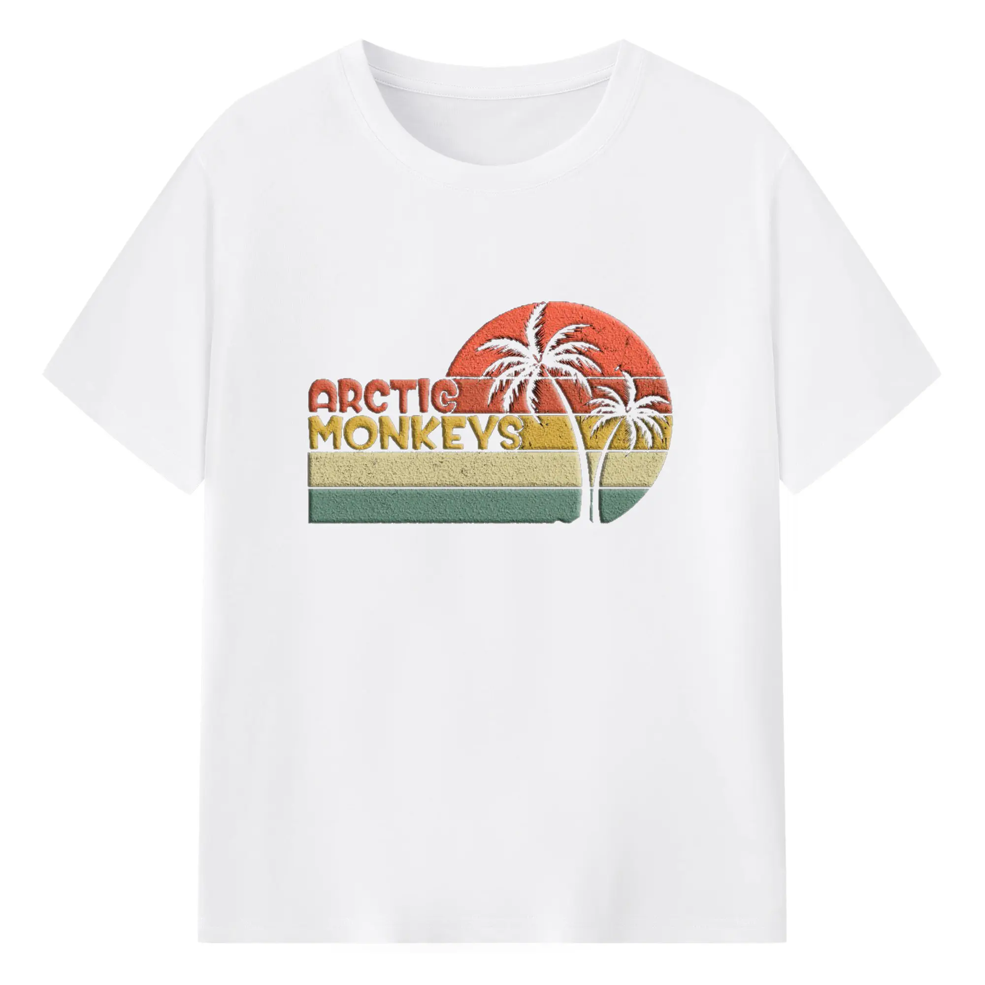 Arctic Monkeys Vintage Summer Indie Rock DIY - 180g Cotton T-Shirt With Front Heat Transfer Print – Soft, Lightweight, Fitted Design – Comfortable Casual Wear For Sports & Everyday Use
