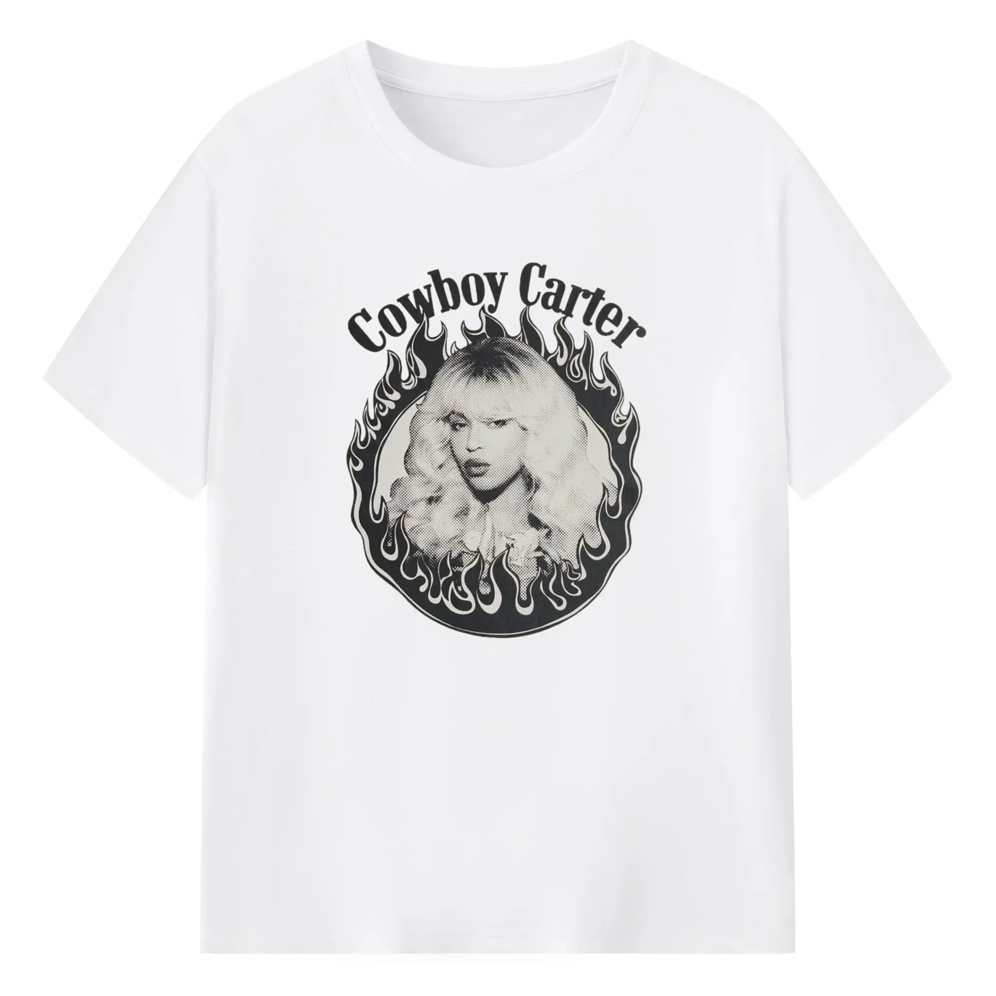 Beyoncé “Cowboy Carter” Dark Trend Aesthetics DIY - 180g Cotton T-Shirt With Front Heat Transfer Print – Soft, Lightweight, Fitted Design – Comfortable Casual Wear For Sports & Everyday Use