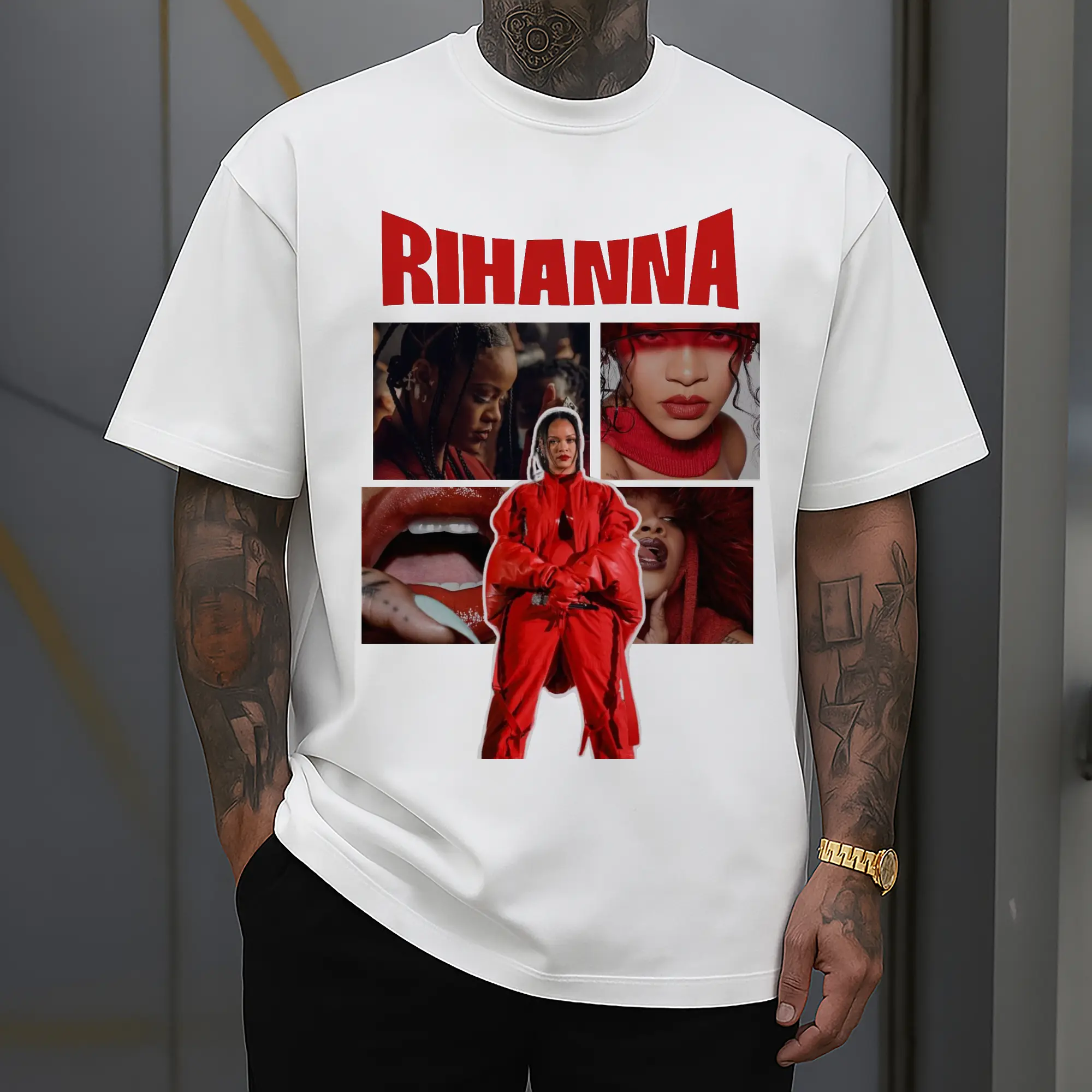 Rihanna Red Fashion Collage DIY