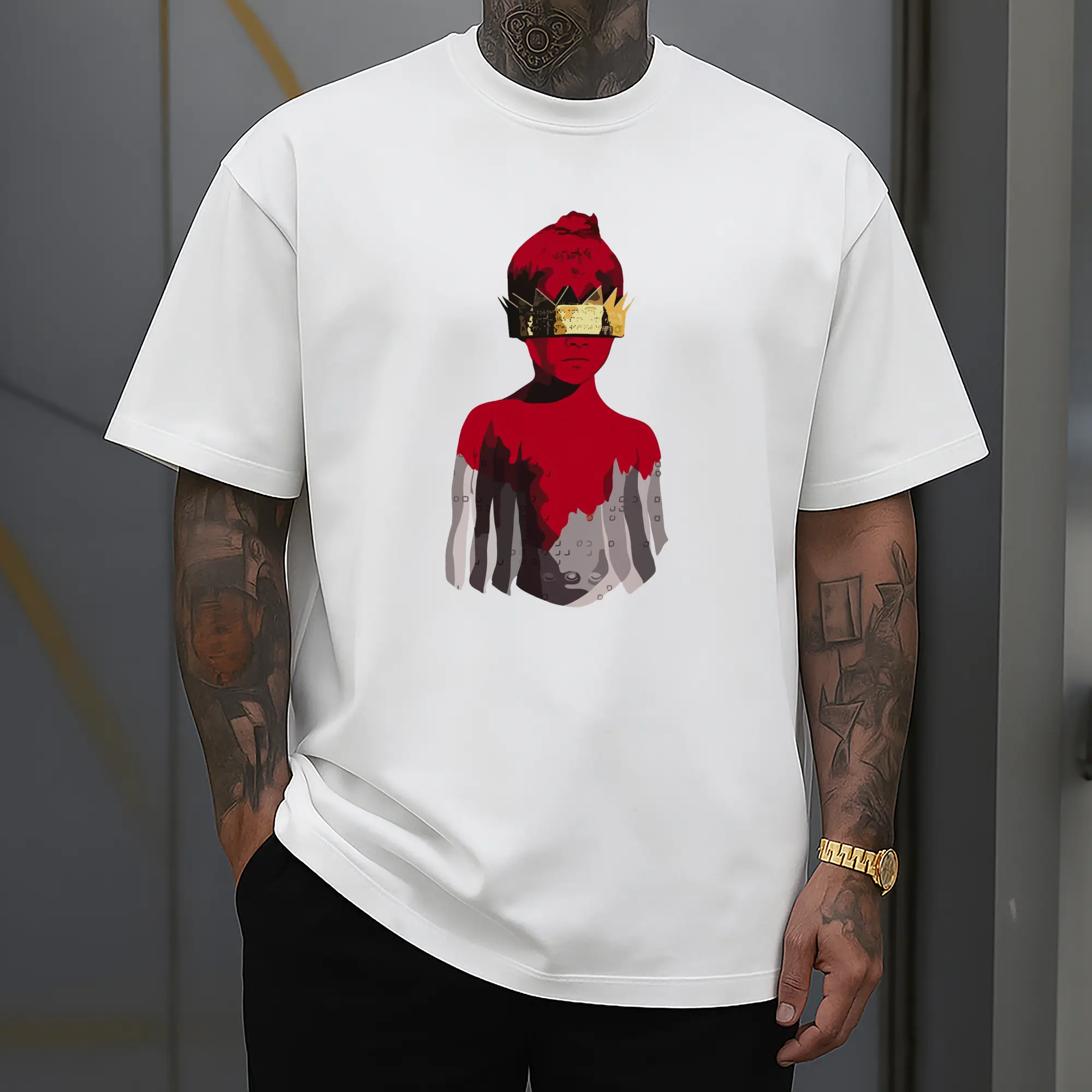 Rihanna Red & Gold Art Trend DIY