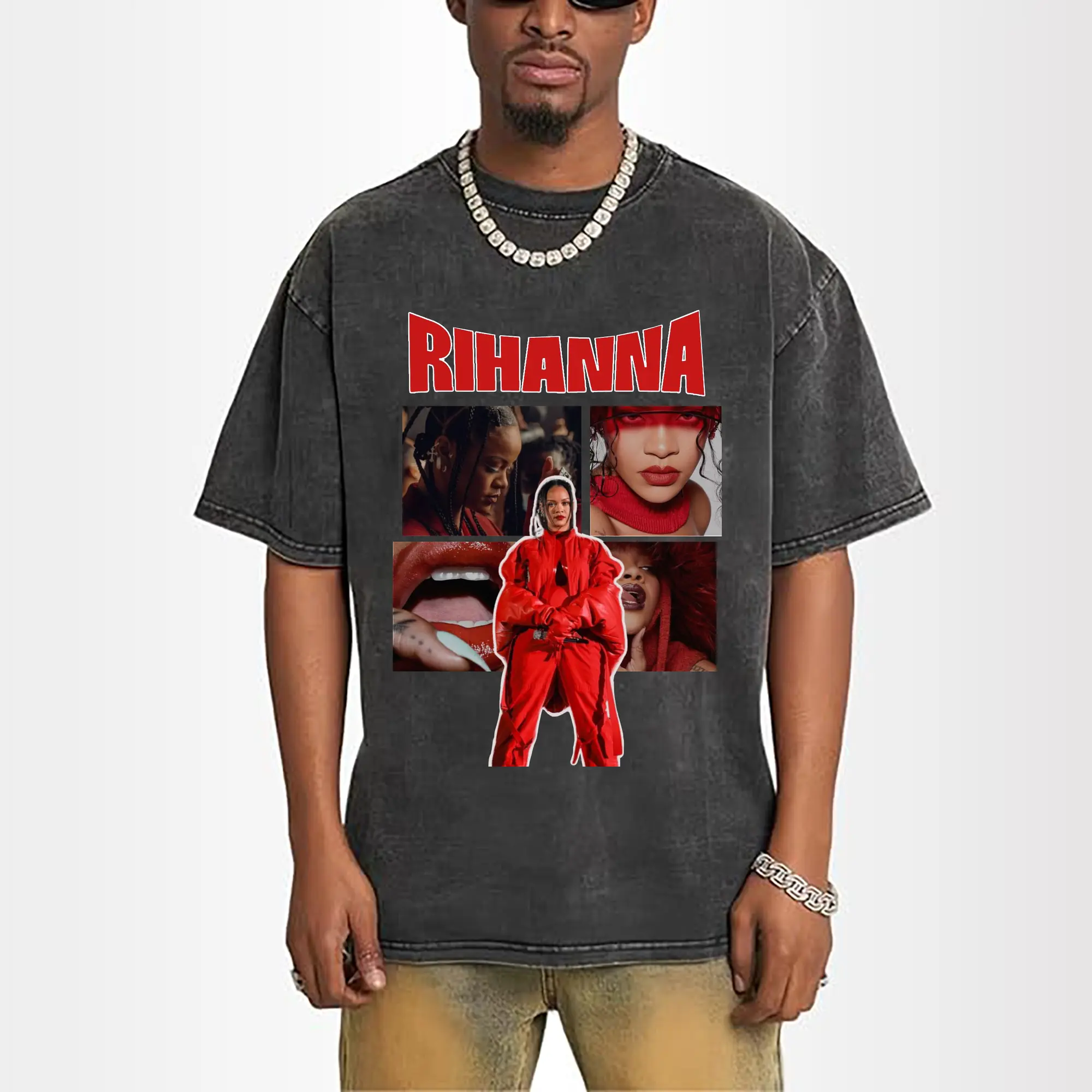 Rihanna Red Fashion Collage DIY