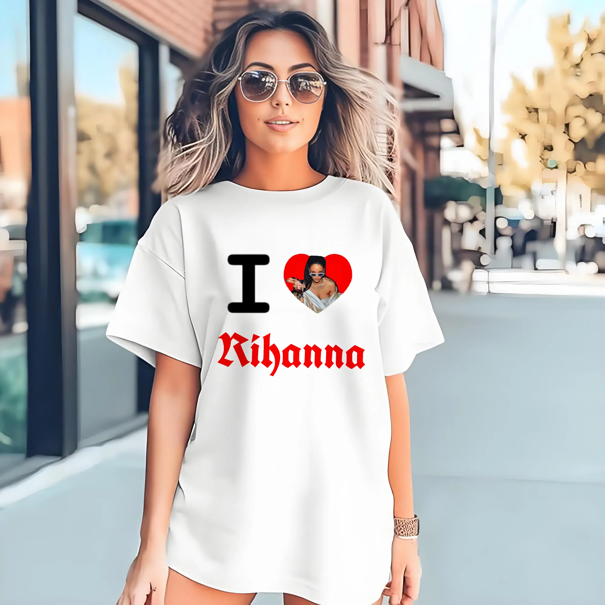 I Love Rihanna Heart Gothic DIY