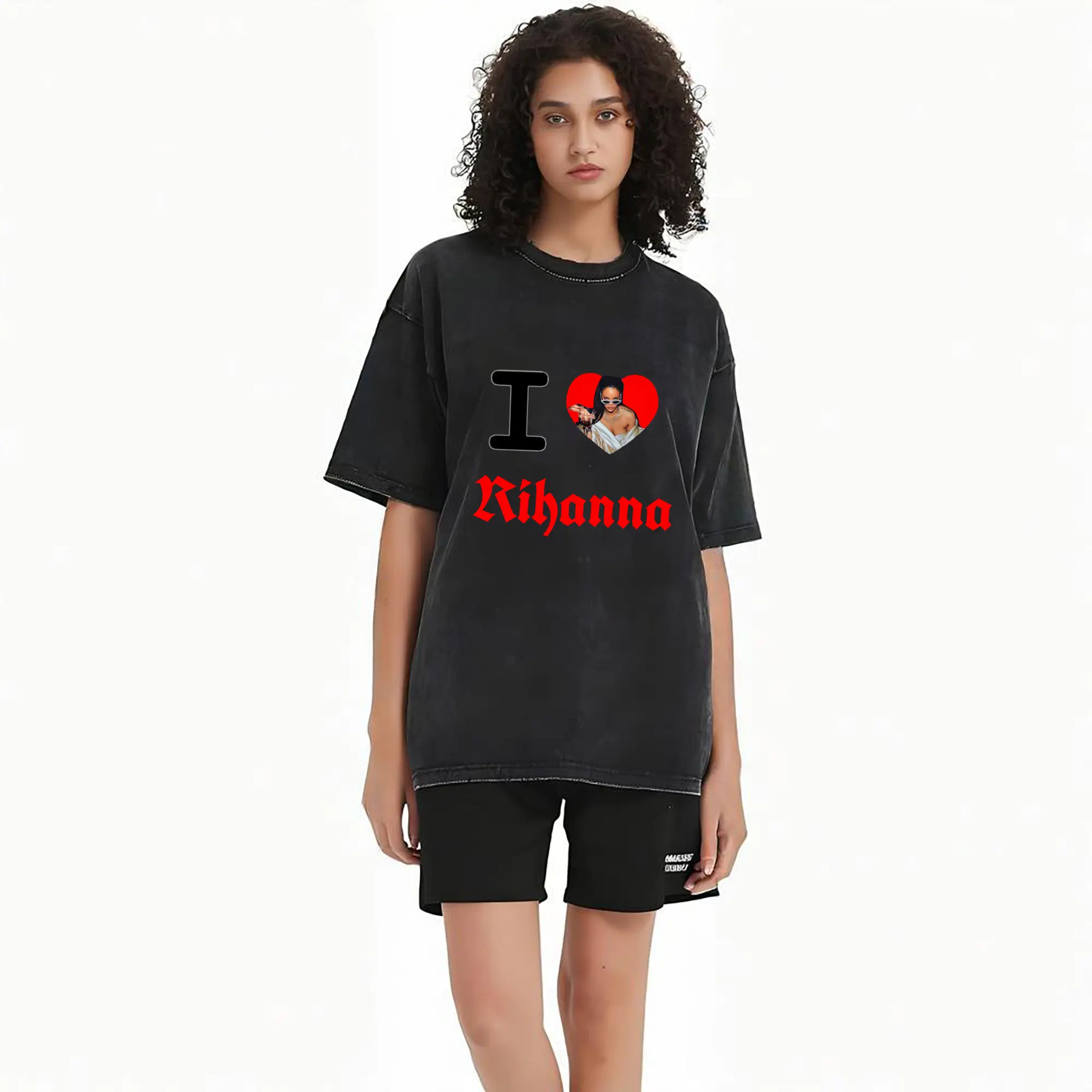 I Love Rihanna Heart Gothic DIY