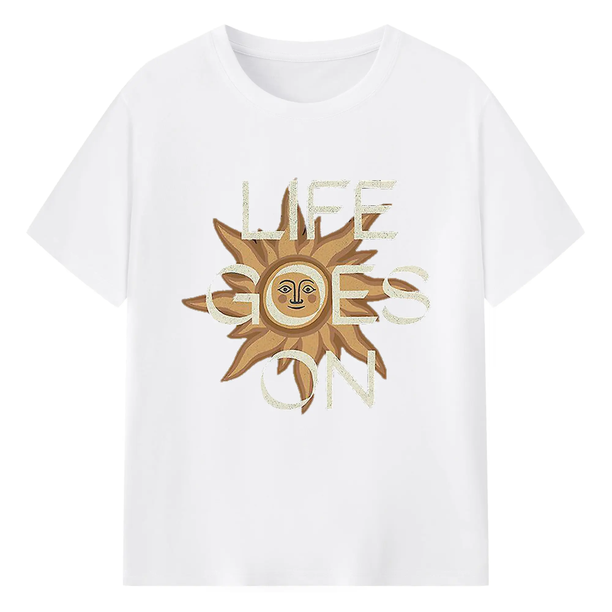 Ed Sheeran “Life Goes On” Positive DIY - 180g Cotton T-Shirt With Front Heat Transfer Print – Soft, Lightweight, Fitted Design – Comfortable Casual Wear For Sports & Everyday Use