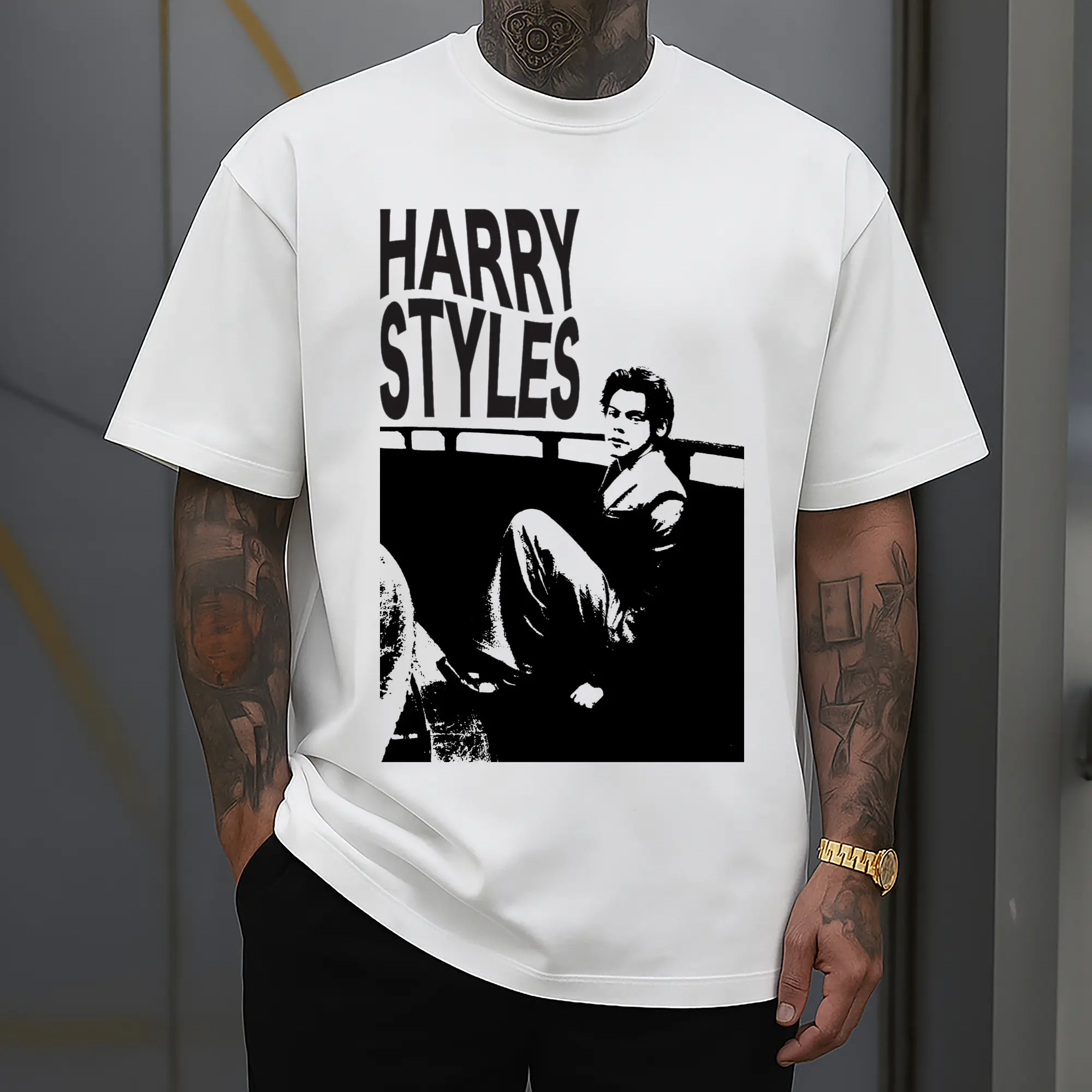 Harry Styles Black And White Retro Art Style DIY