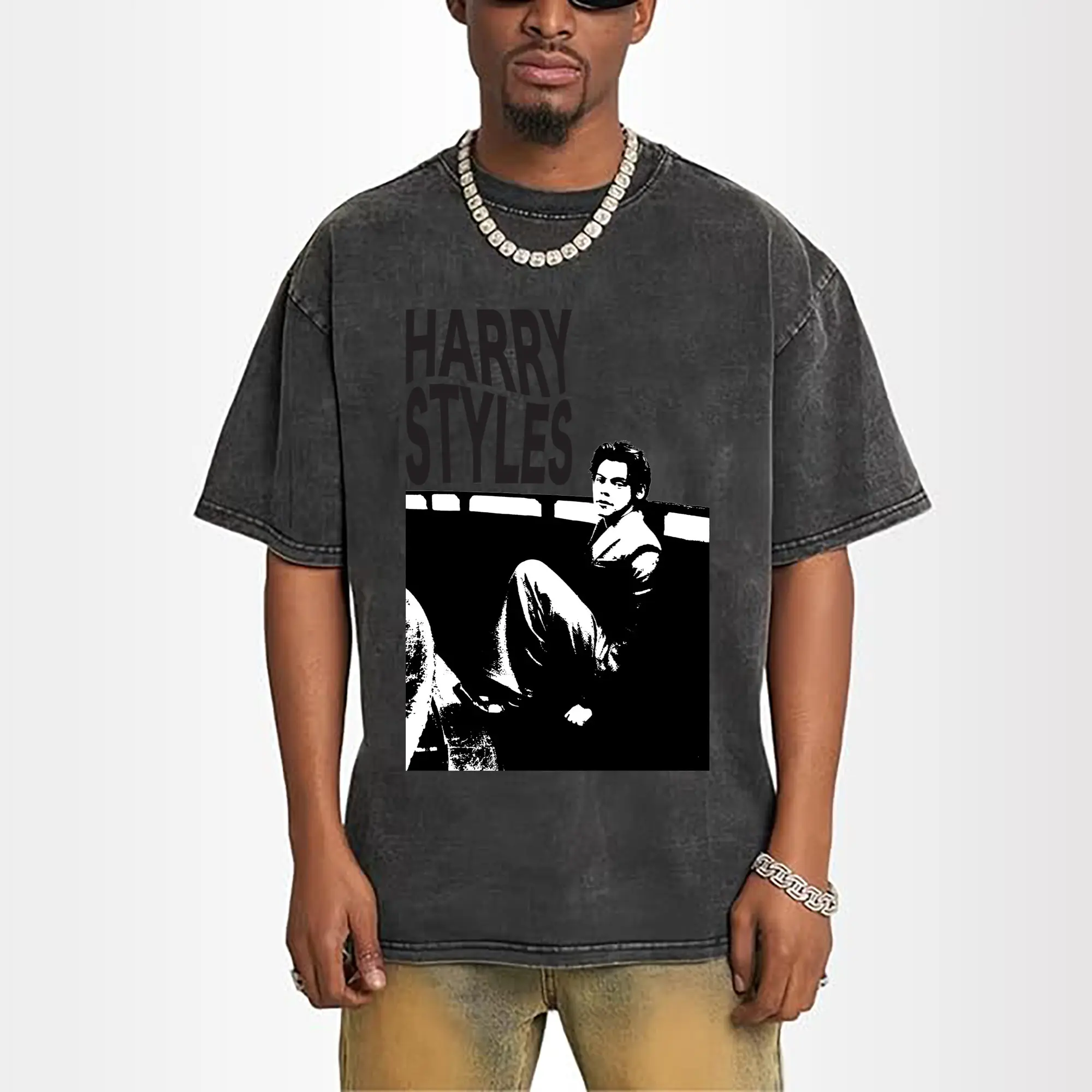 Harry Styles Black And White Retro Art Style DIY