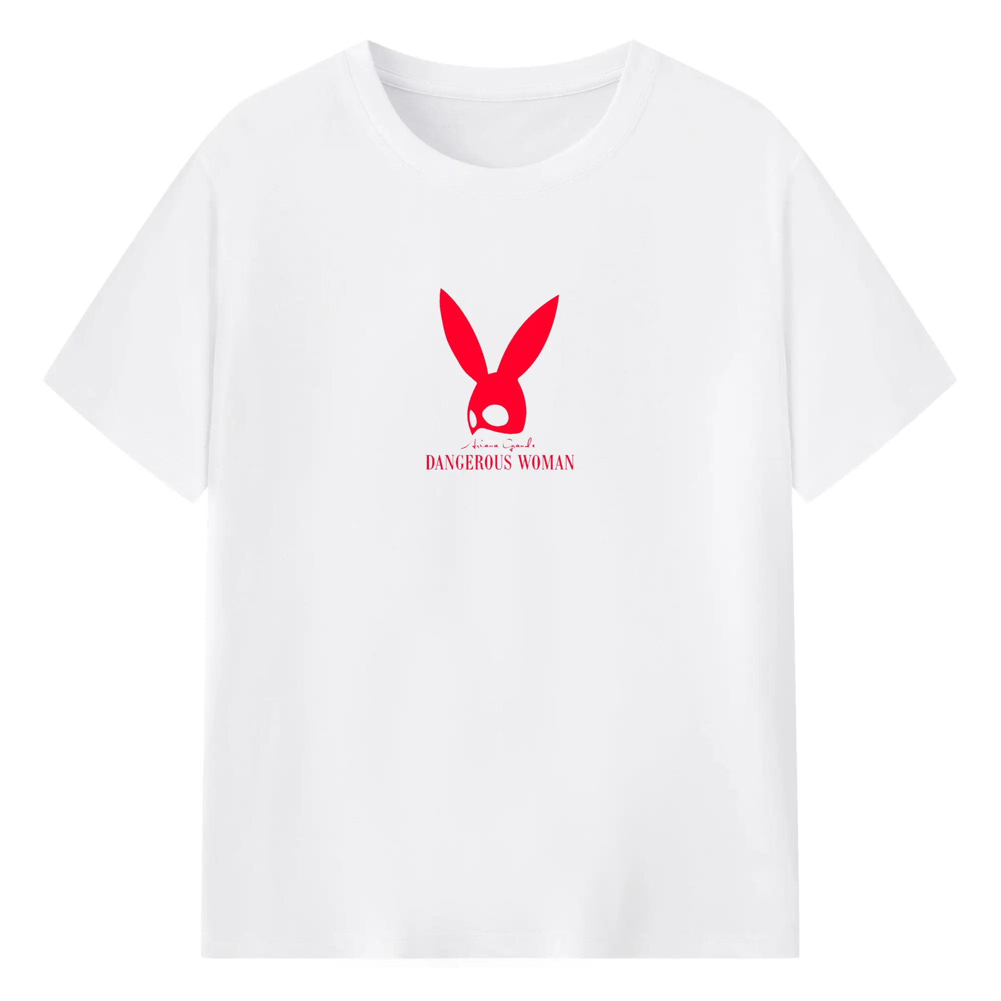 Ariana Grande《Dangerous Woman》Album Limited DIY - 180g Cotton T-Shirt With Front Heat Transfer Print – Soft, Lightweight, Fitted Design – Comfortable Casual Wear For Sports & Everyday Use