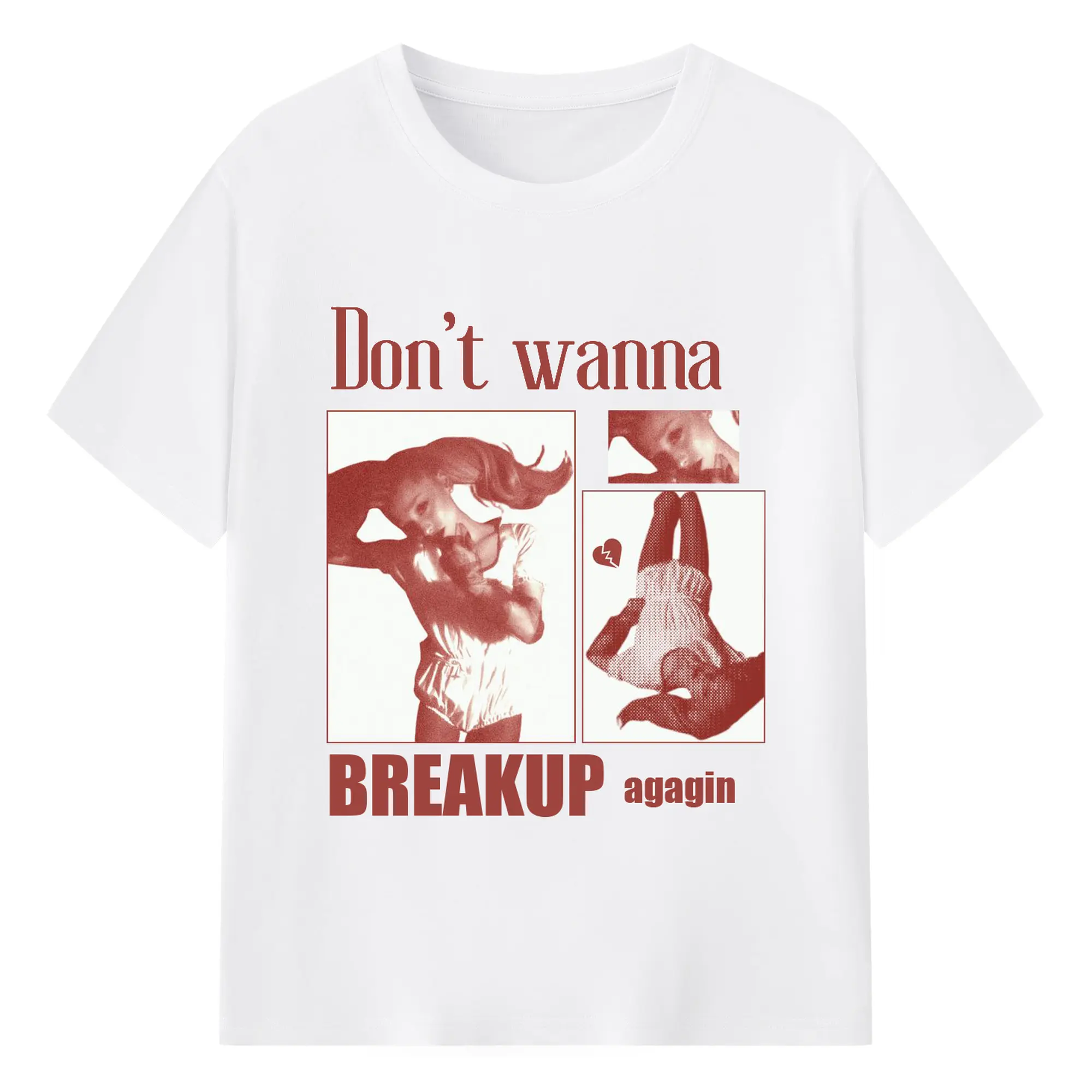 Ariana Grande“Don’t Wanna Breakup” DIY - 180g Cotton T-Shirt With Front Heat Transfer Print – Soft, Lightweight, Fitted Design – Comfortable Casual Wear For Sports & Everyday Use