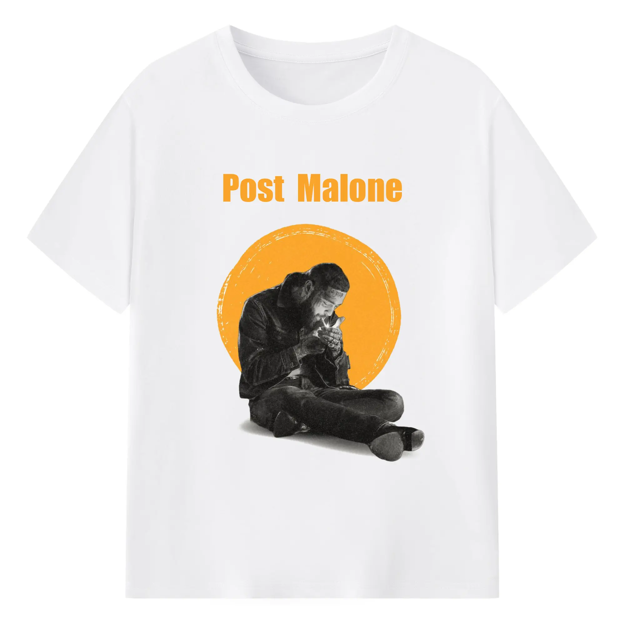 Post Malone Retro Art DIY - 180g Cotton T-Shirt With Front Heat Transfer Print – Soft, Lightweight, Fitted Design – Comfortable Casual Wear For Sports & Everyday Use