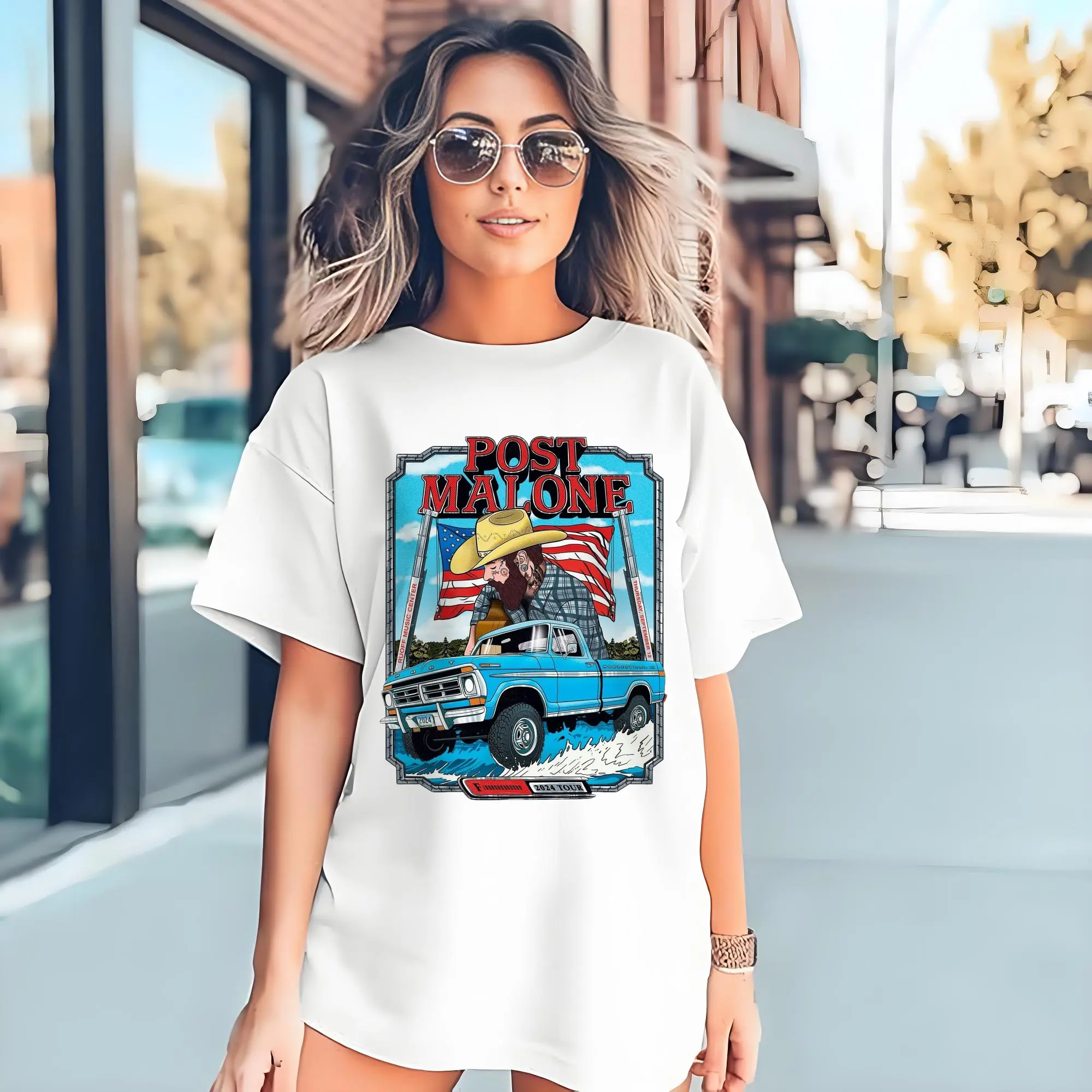 Post Malone 2024 Tour Retro Cartoon DIY