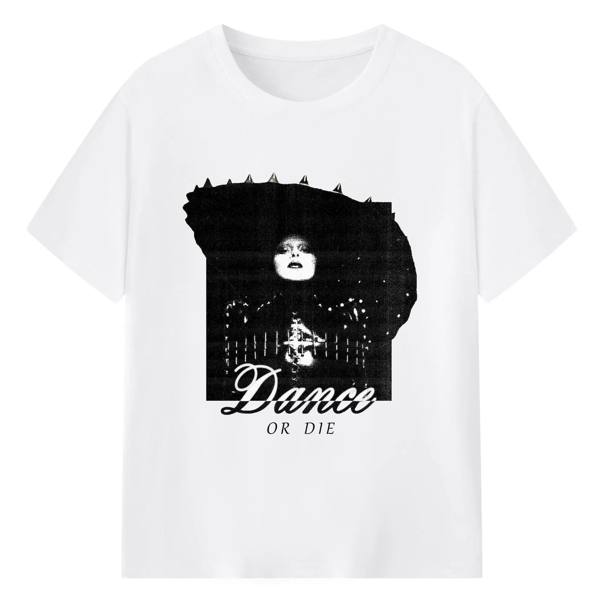 Dark Avant-Garde “Dance OR Die” DIY - 180g Cotton T-Shirt With Front Heat Transfer Print – Soft, Lightweight, Fitted Design – Comfortable Casual Wear For Sports & Everyday Use