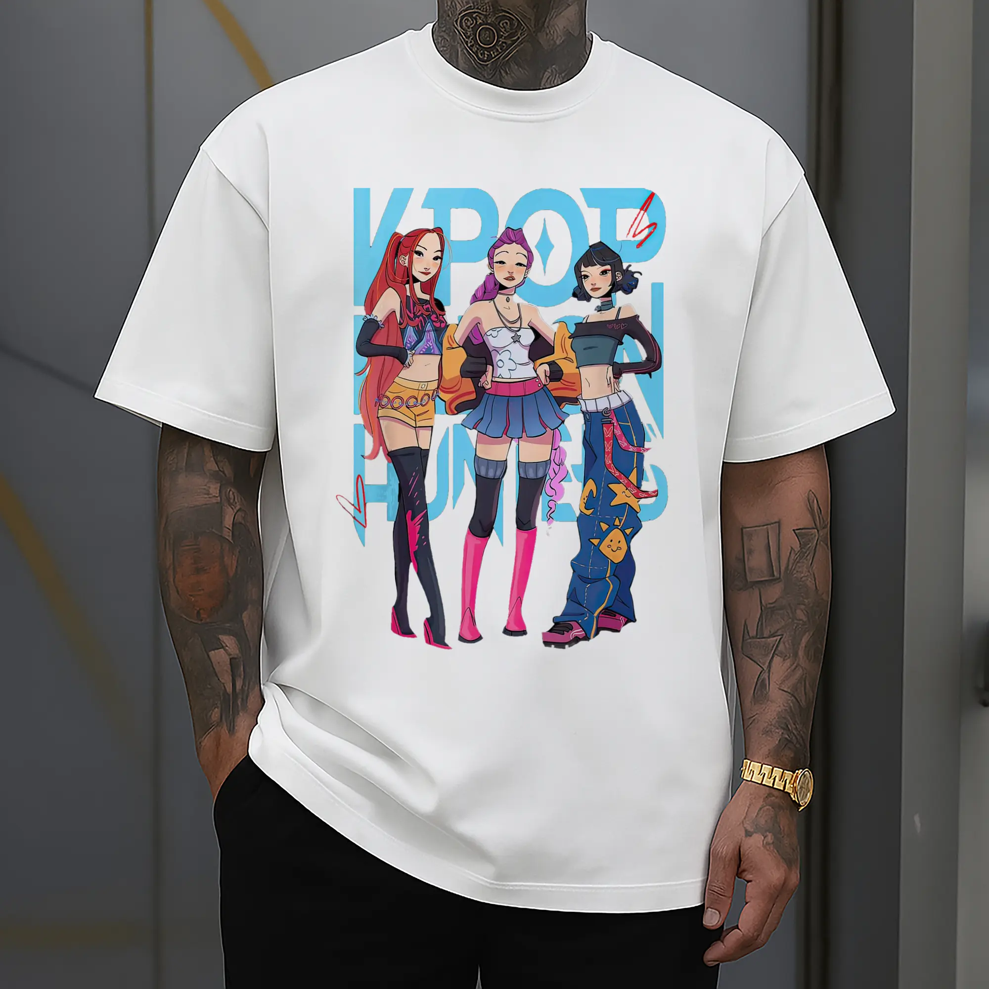 K-POP Huntrx Trendy Anime Girl Group DIY Shirt