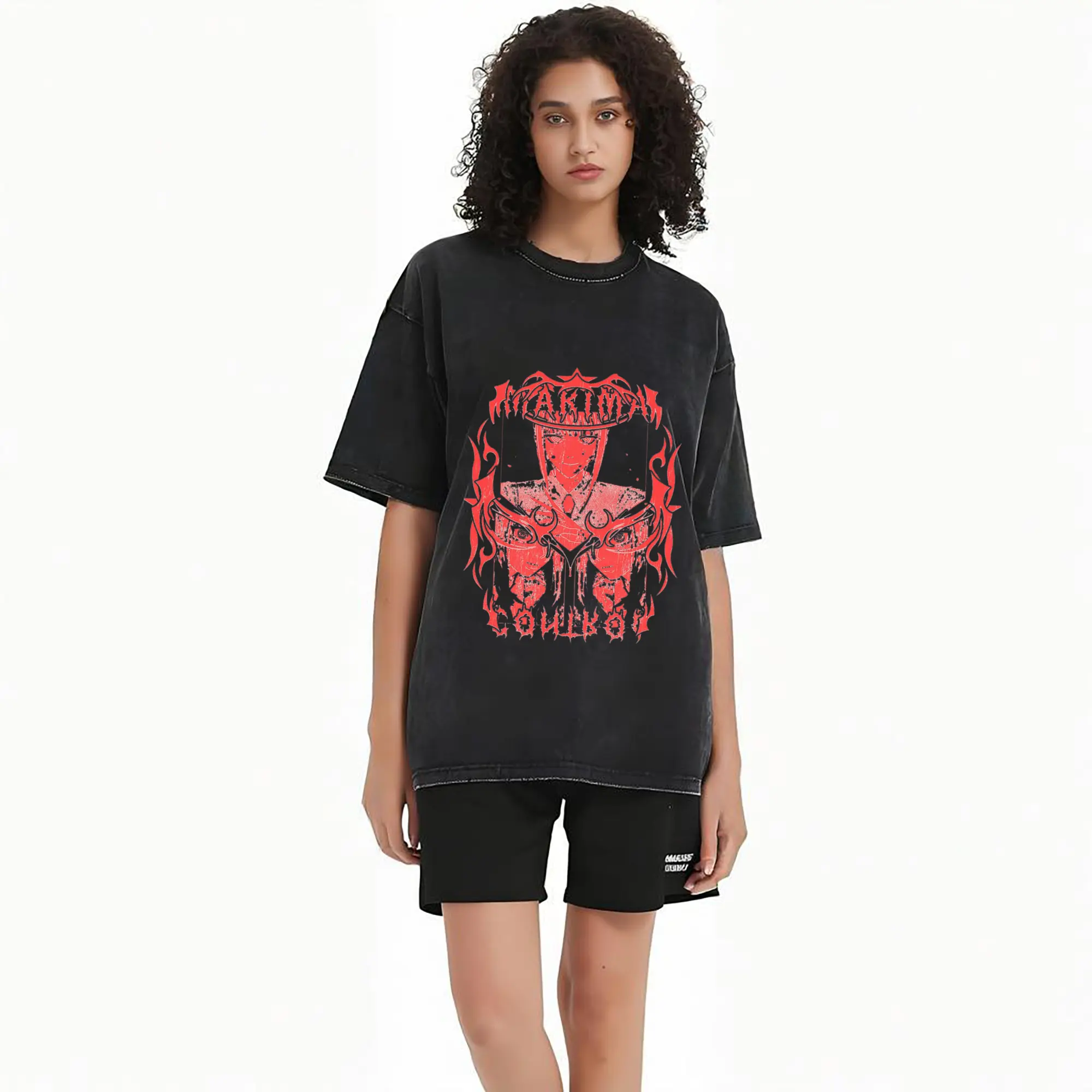 Chainsaw Man Makima Gothic Red Aesthetic DIY Shirt