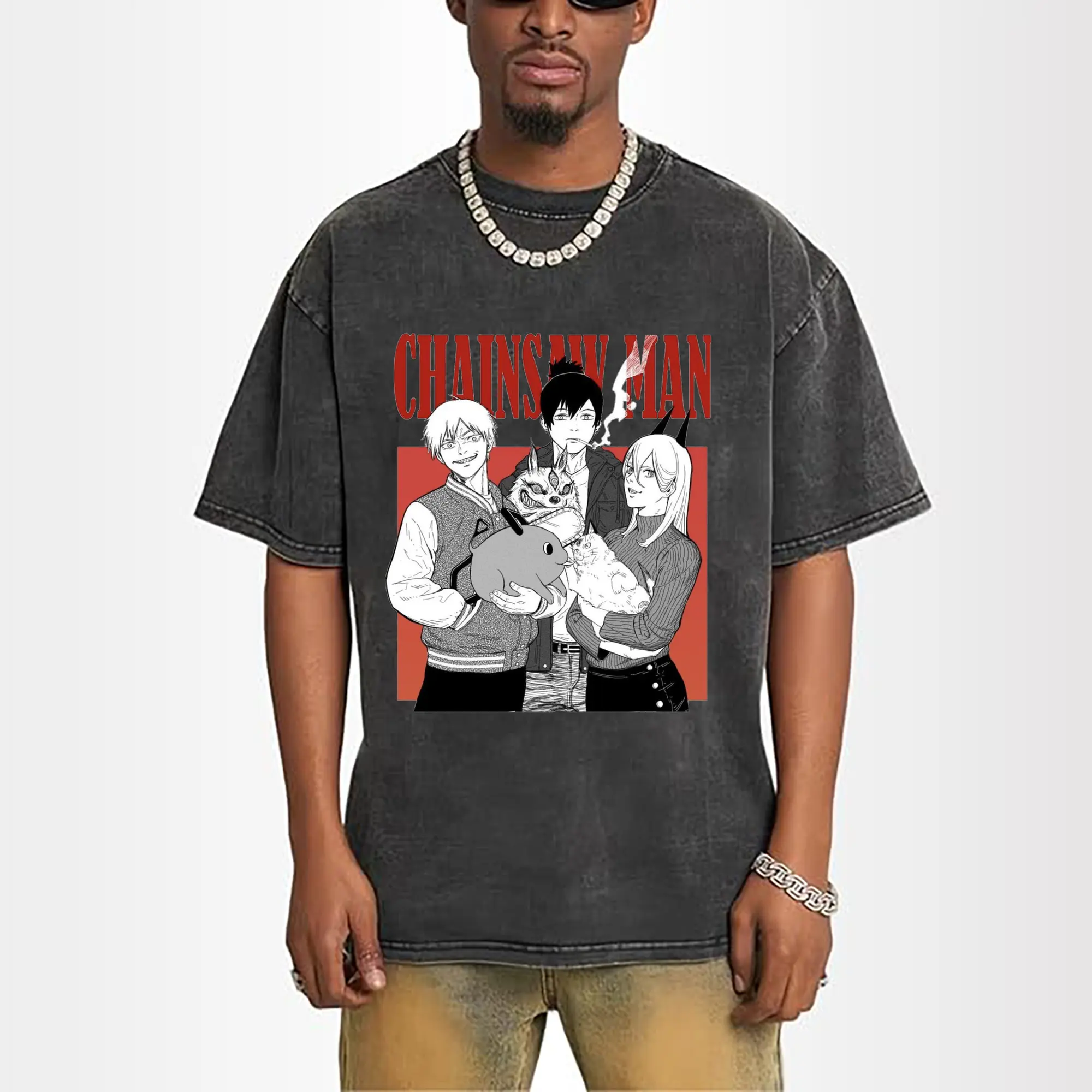 Chainsaw Man Group Characters Manga-Style DIY Shirt