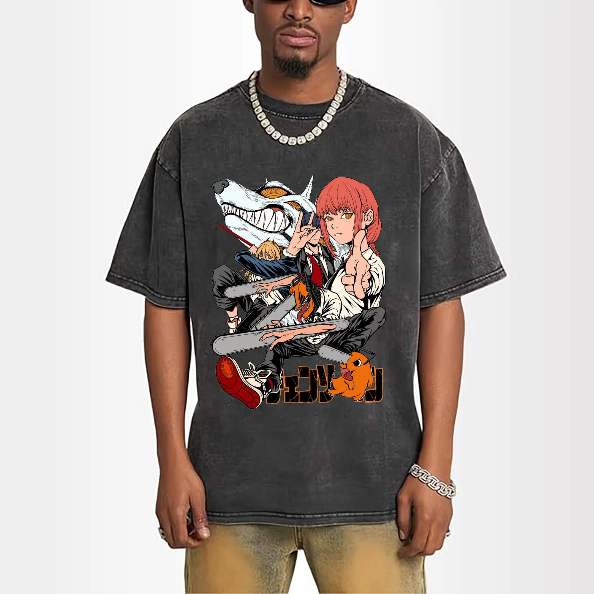 Chainsaw Man Main Characters Battle Style DIY Shirt