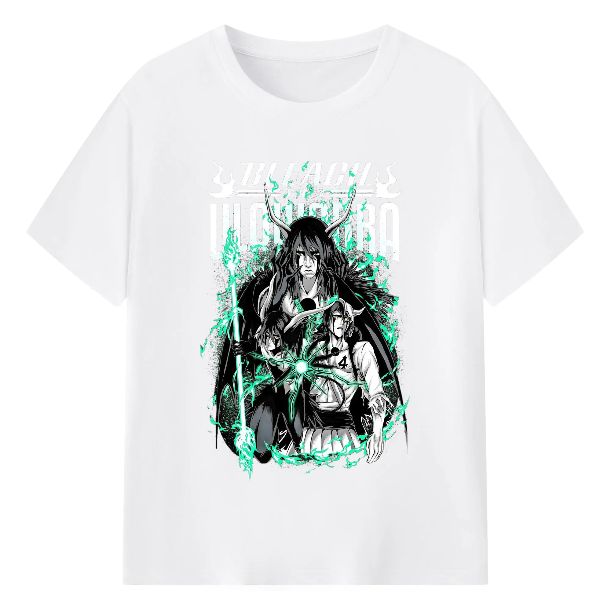 BLEACH Ulquiorra Dark Fantasy Trendy DIY - 180g Cotton T-Shirt With Front Heat Transfer Print – Soft, Lightweight, Fitted Design – Comfortable Casual Wear For Sports & Everyday Use