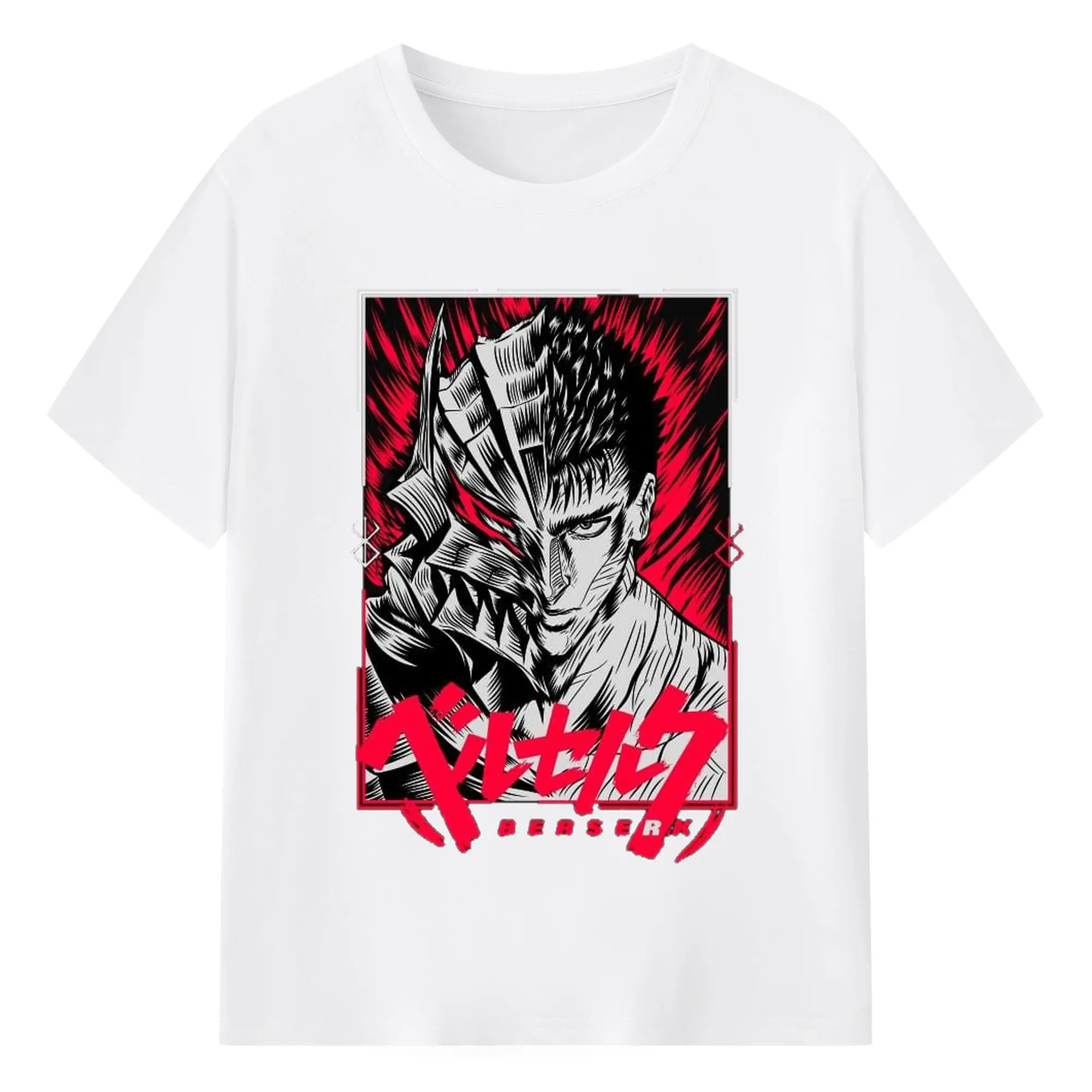 Berserk Guts Inverted Punk Dark Fantasy DIY - 180g Cotton T-Shirt With Front Heat Transfer Print – Soft, Lightweight, Fitted Design – Comfortable Casual Wear For Sports & Everyday Use