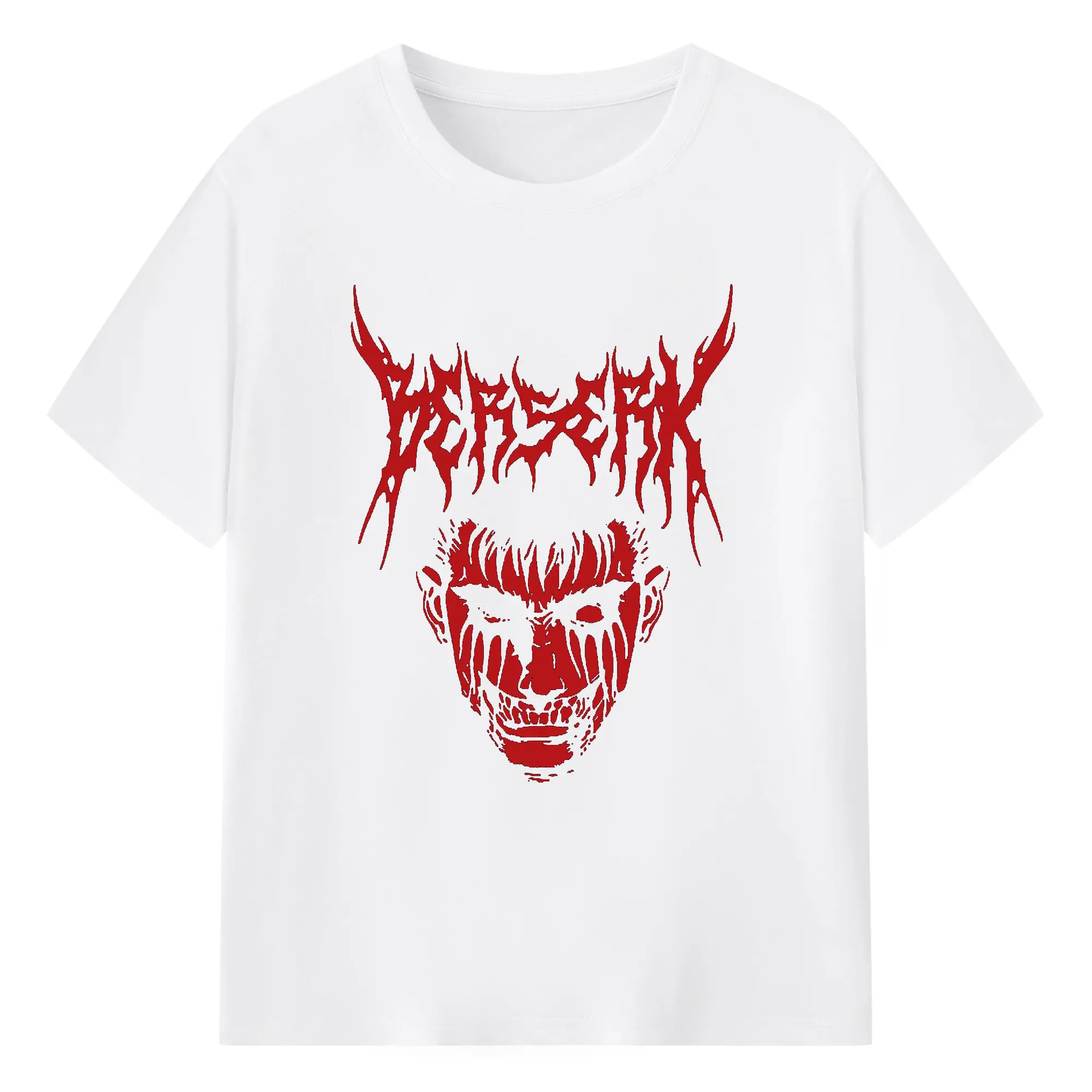 Berserk Extreme Metal Dark Fantasy DIY - 180g Cotton T-Shirt With Front Heat Transfer Print – Soft, Lightweight, Fitted Design – Comfortable Casual Wear For Sports & Everyday Use