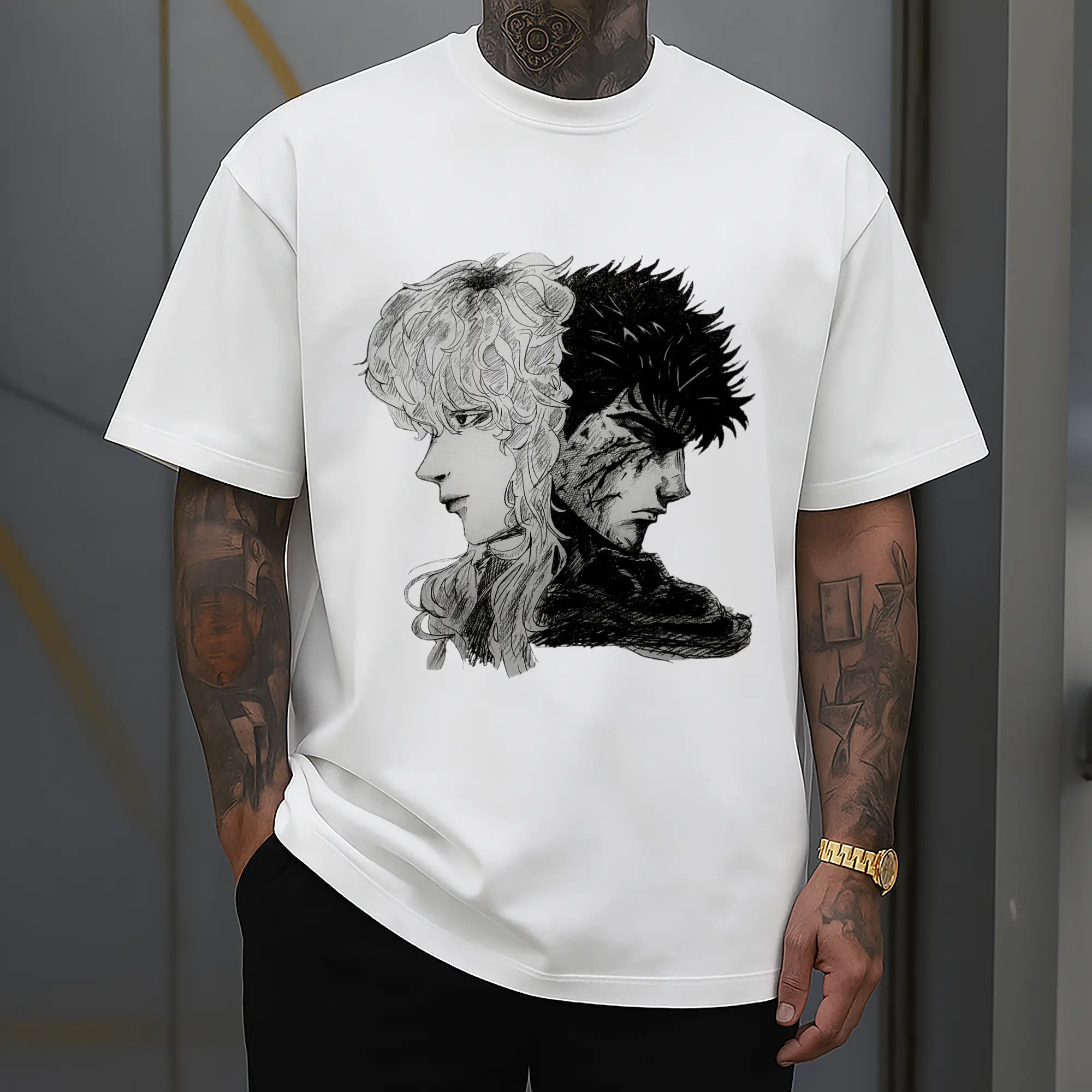 Berserk Griffith & Guts Black White DIY
