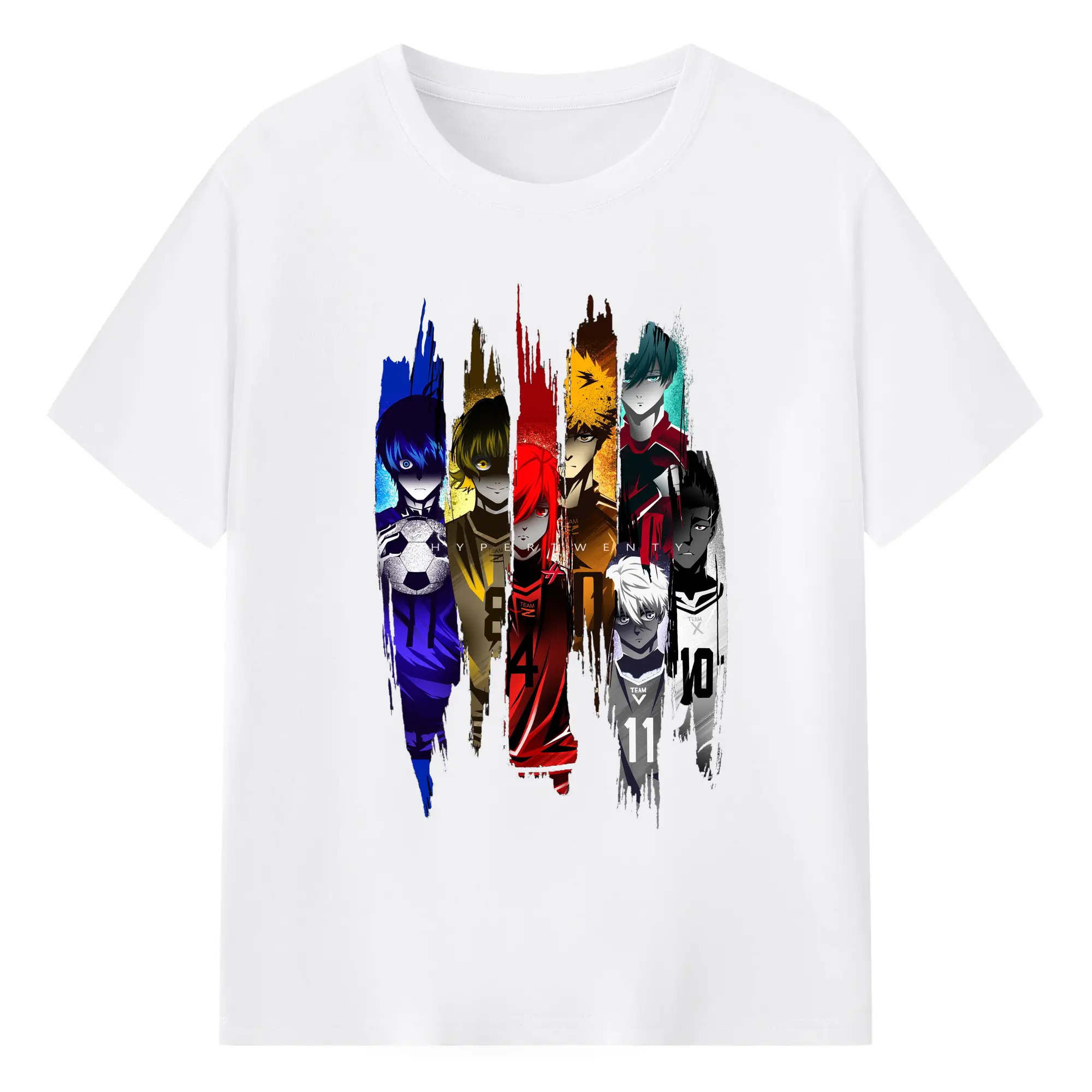 Blue Lock Soccer Anime Characters Trendy DIY Shirt - 180g Cotton T-Shirt With Front Heat Transfer Print – Soft, Lightweight, Fitted Design – Comfortable Casual Wear For Sports & Everyday Use