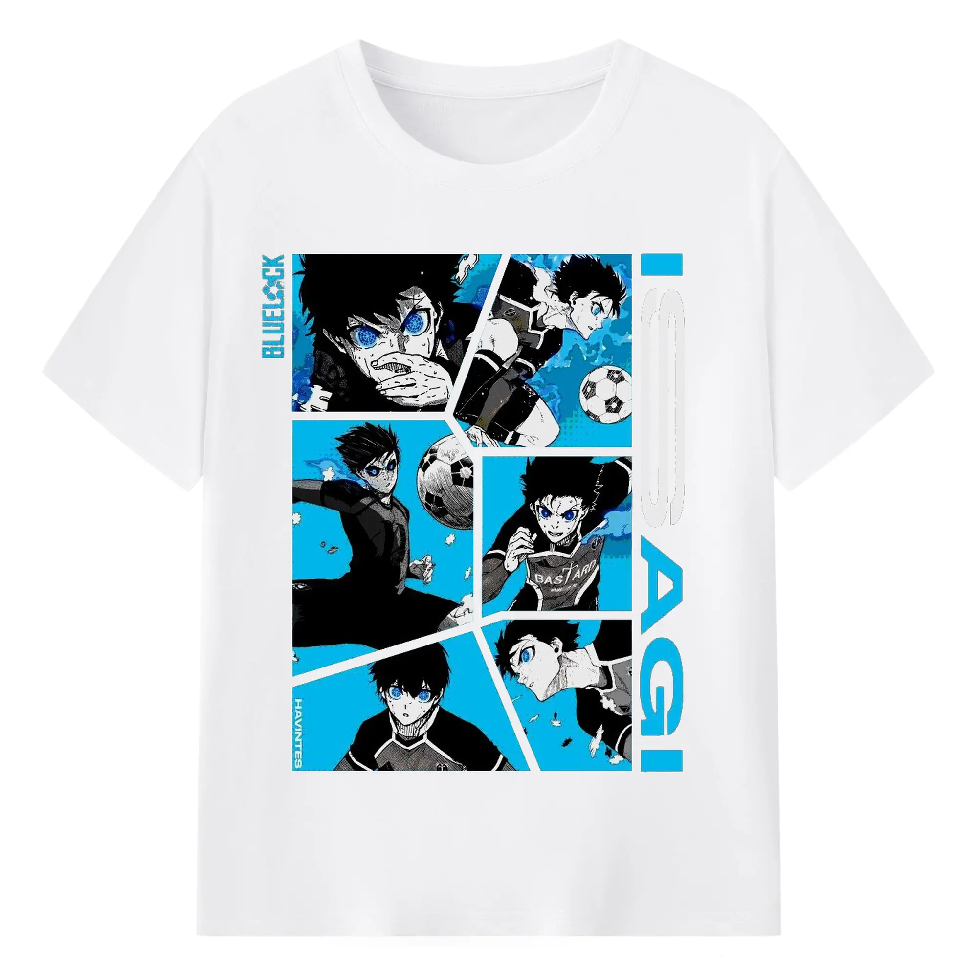 Blue Lock Isagi Yoichi Manga Panels DIY Shirt - 180g Cotton T-Shirt With Front Heat Transfer Print – Soft, Lightweight, Fitted Design – Comfortable Casual Wear For Sports & Everyday Use