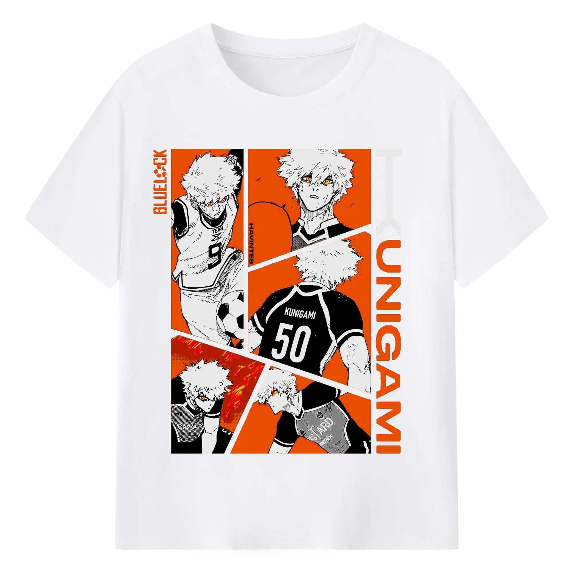 Blue Lock Kunigami Manga Panels DIY Shirt - 180g Cotton T-Shirt With Front Heat Transfer Print – Soft, Lightweight, Fitted Design – Comfortable Casual Wear For Sports & Everyday Use