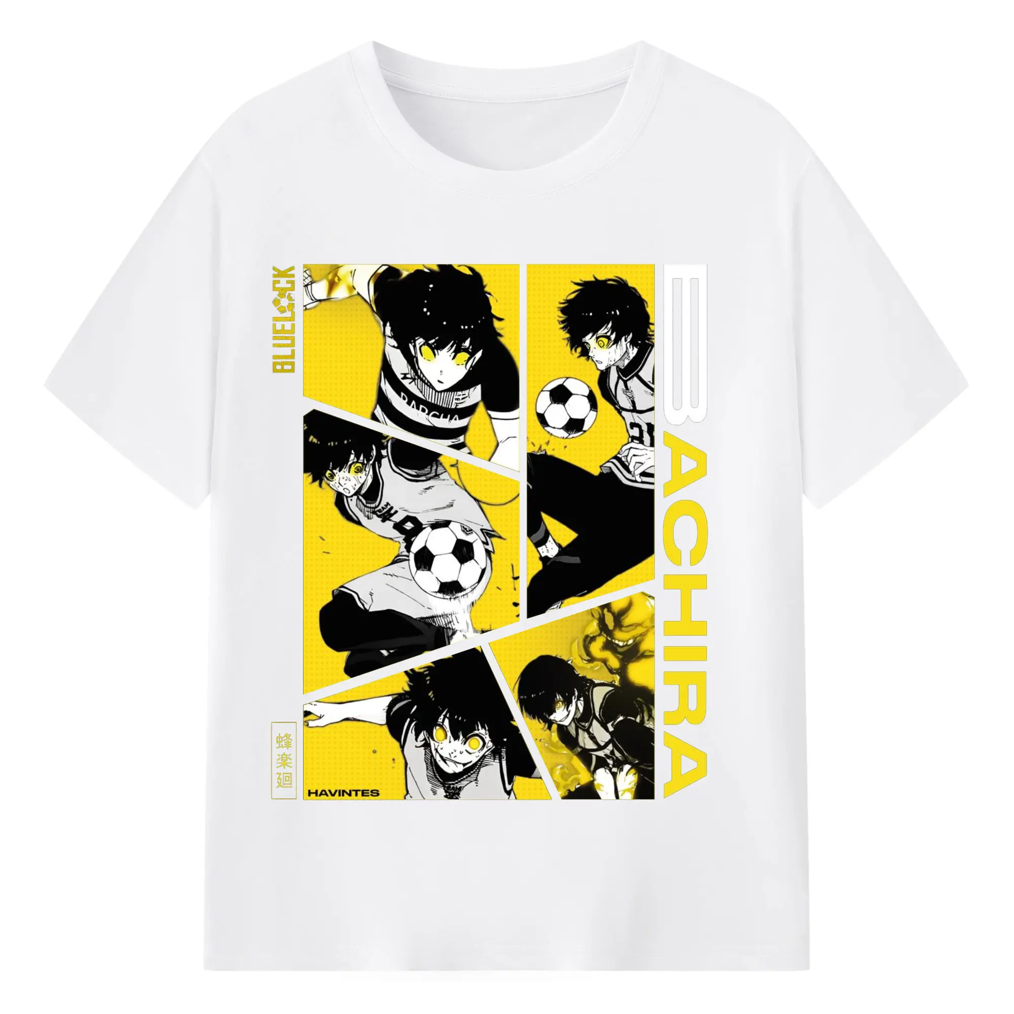 Blue Lock Bachira Manga Panels DIY Shirt - 180g Cotton T-Shirt With Front Heat Transfer Print – Soft, Lightweight, Fitted Design – Comfortable Casual Wear For Sports & Everyday Use