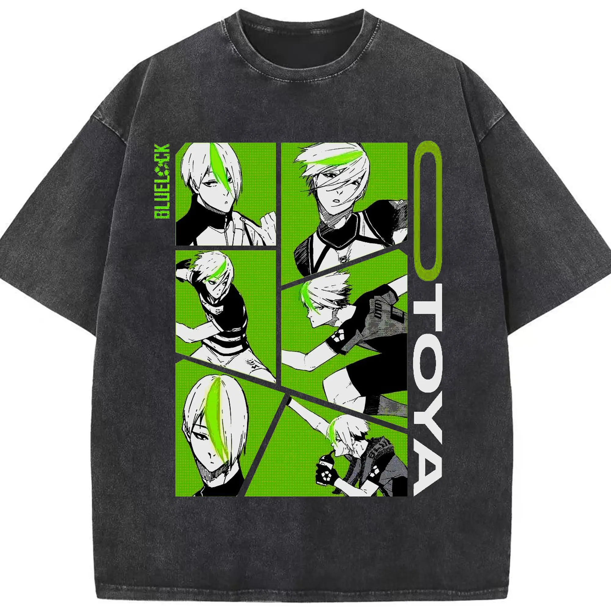 Blue Lock Otoya Manga Panels DIY Shirt - Washed Vintage Look 230g Cotton Oversized T-Shirt With Front Heat Transfer Print – Soft, Lightweight, Stylish Fit – Comfortable Casual Wear For Sports & Everyday Use