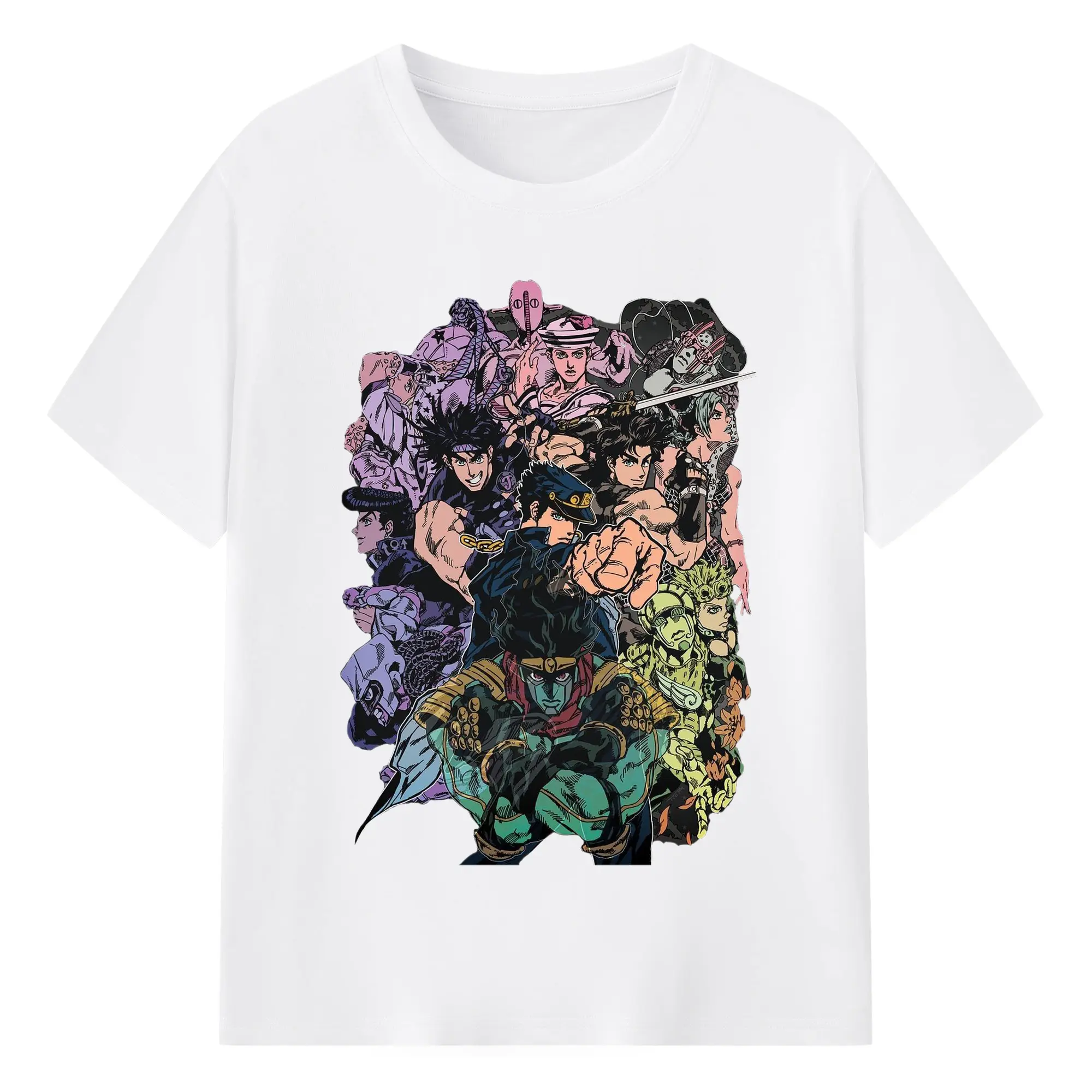 JoJo's Bizarre Adventure Crazy Diamond Graffiti DIY - 180g Cotton T-Shirt With Front Heat Transfer Print – Soft, Lightweight, Fitted Design – Comfortable Casual Wear For Sports & Everyday Use