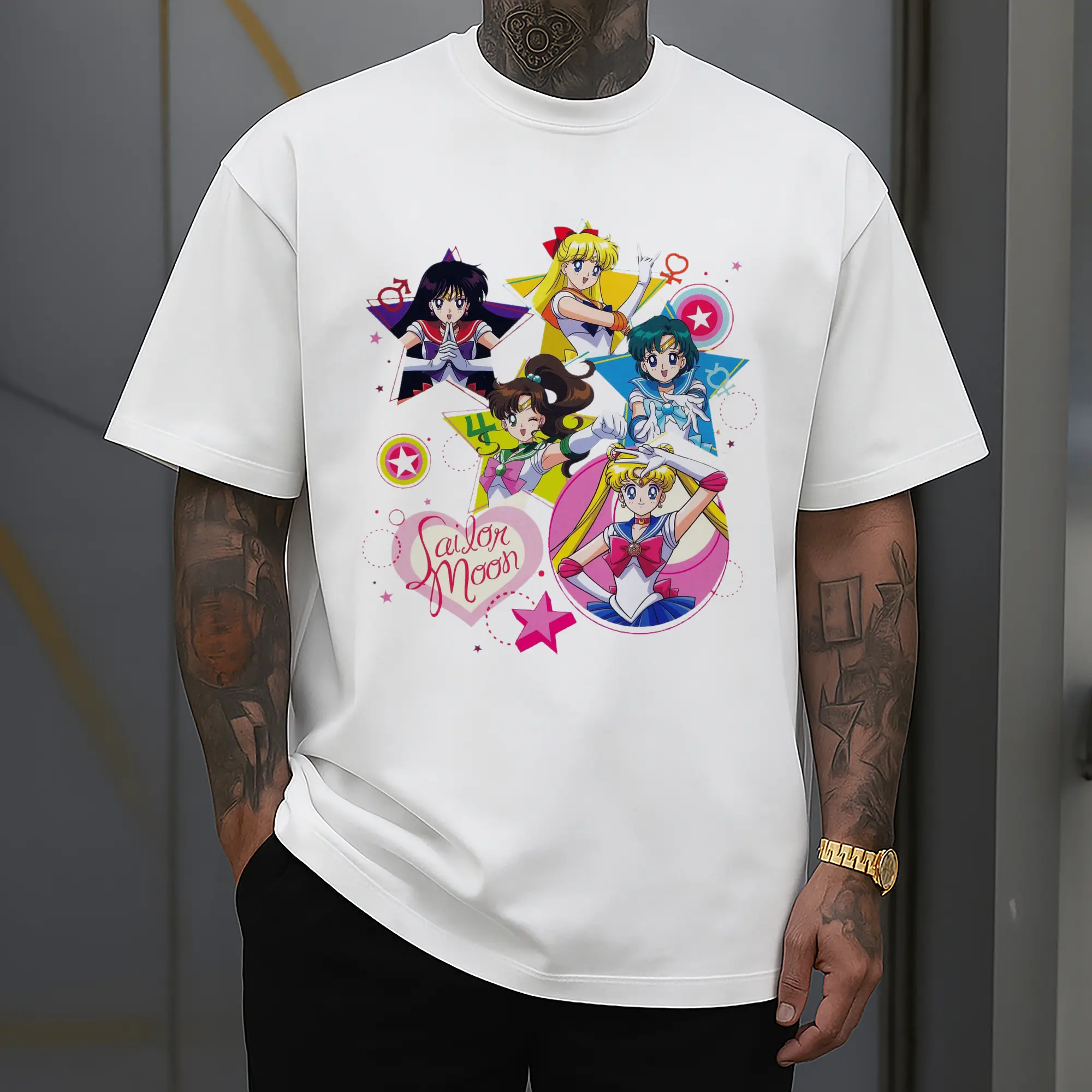 Sailor Moon Group Characters Cute Style DIY Shirt