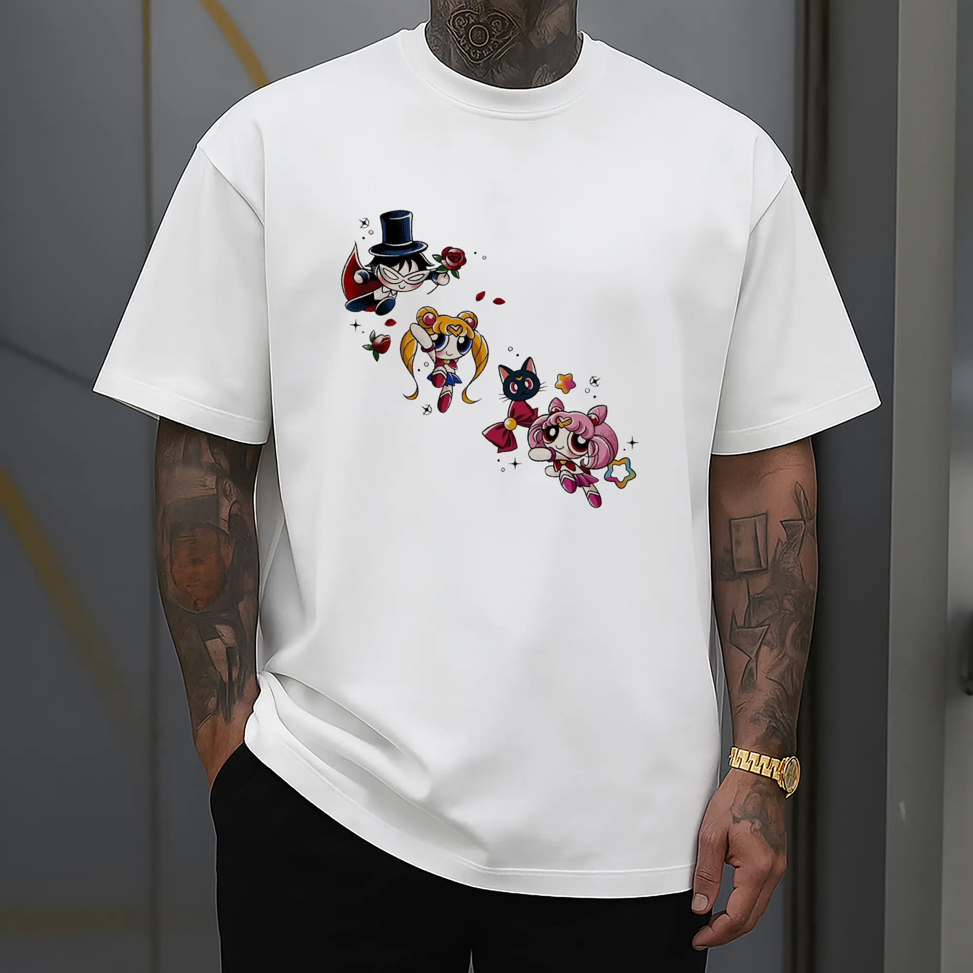 Sailor Moon Cute Chibi Characters DIY Shirt