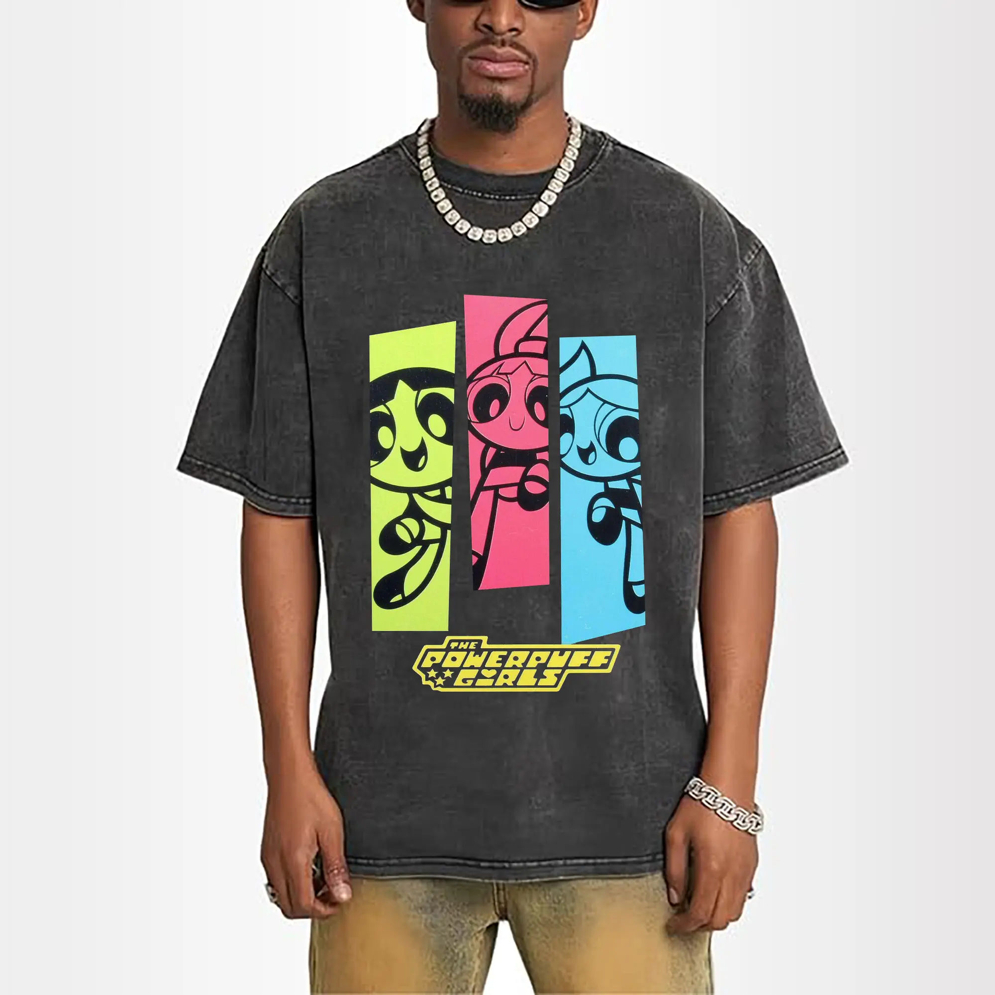 The Powerpuff Girls Fluorescent Retro DIY Shirt