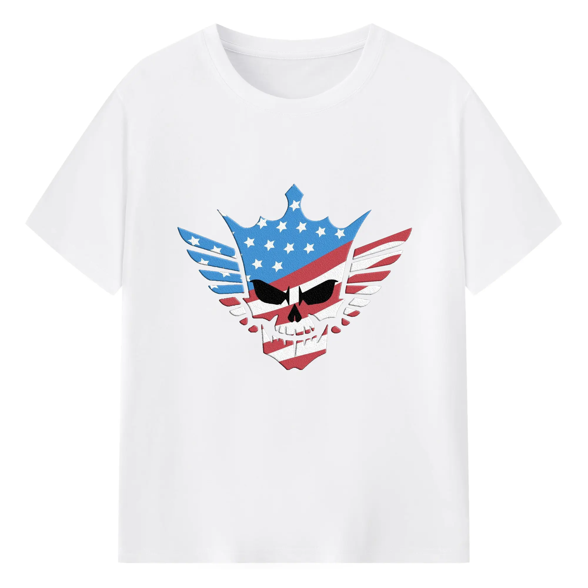 Cody Rhodes “USA Flag Skull Wings” Logo Shirt - 180g Cotton T-Shirt With Front Heat Transfer Print – Soft, Lightweight, Fitted Design – Comfortable Casual Wear For Sports & Everyday Use