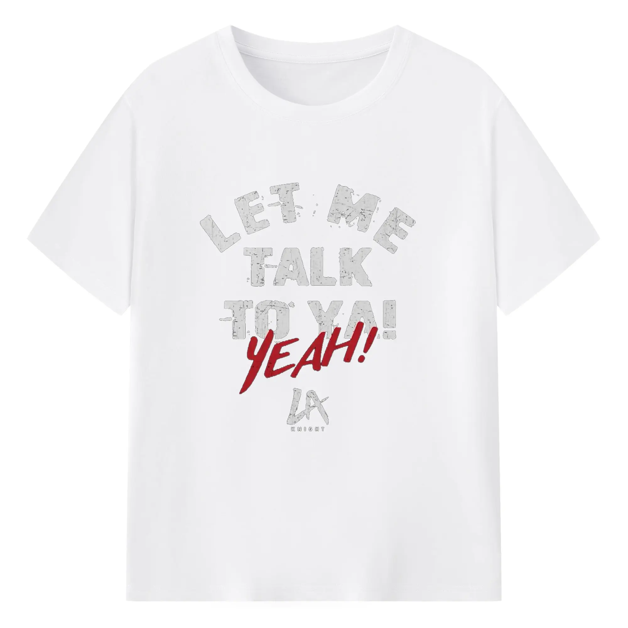 LA Knight “Let Me Talk To Ya! Yeah!” WWE DIY Shirt - 180g Cotton T-Shirt With Front Heat Transfer Print – Soft, Lightweight, Fitted Design – Comfortable Casual Wear For Sports & Everyday Use