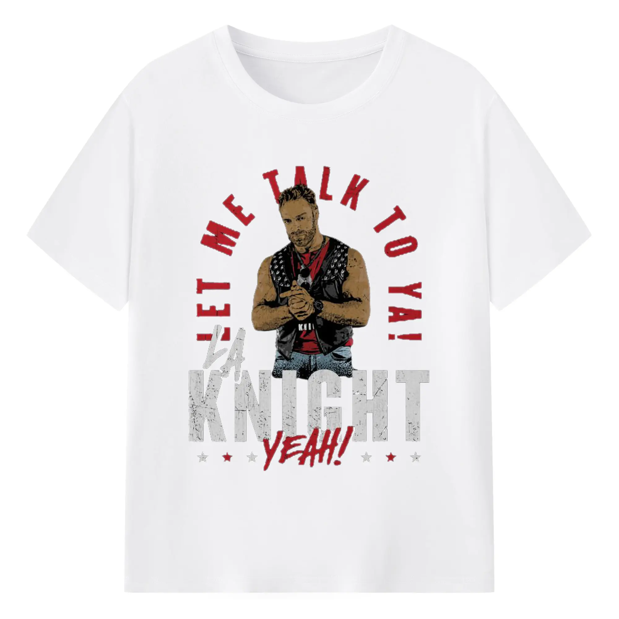 “WWE LA Knight Signature Slogan & Retro Style” DIY Shirt - 180g Cotton T-Shirt With Front Heat Transfer Print – Soft, Lightweight, Fitted Design – Comfortable Casual Wear For Sports & Everyday Use