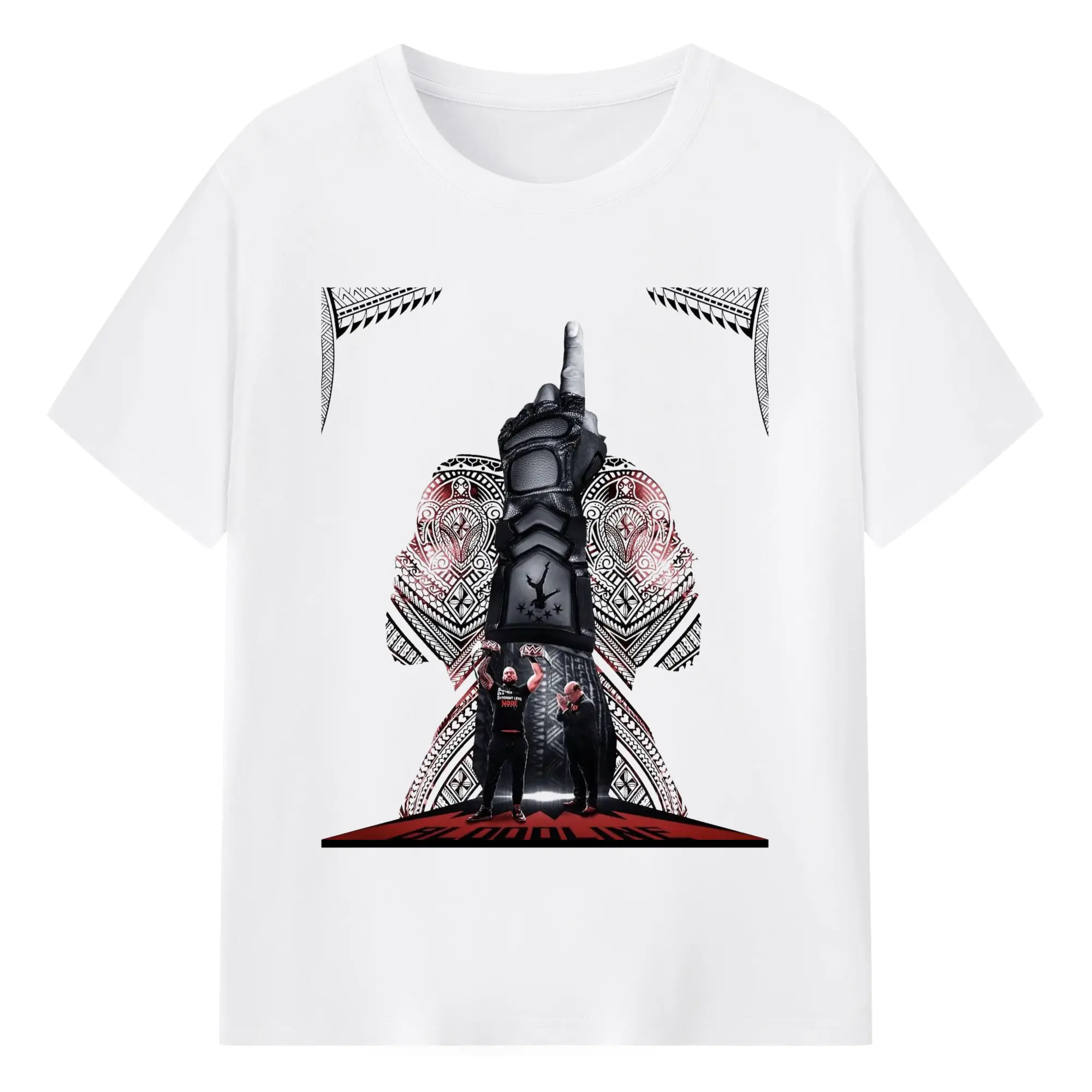 Roman Reigns Bloodline Tribal Hardcore Wrestling DIY Shirt - 180g Cotton T-Shirt With Front Heat Transfer Print – Soft, Lightweight, Fitted Design – Comfortable Casual Wear For Sports & Everyday Use