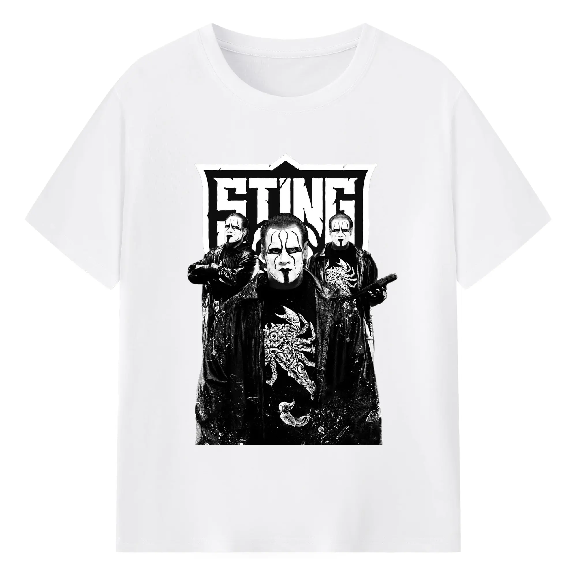 Sting WWE Dark Hardcore Wrestling Legend DIY Shirt - 180g Cotton T-Shirt With Front Heat Transfer Print – Soft, Lightweight, Fitted Design – Comfortable Casual Wear For Sports & Everyday Use