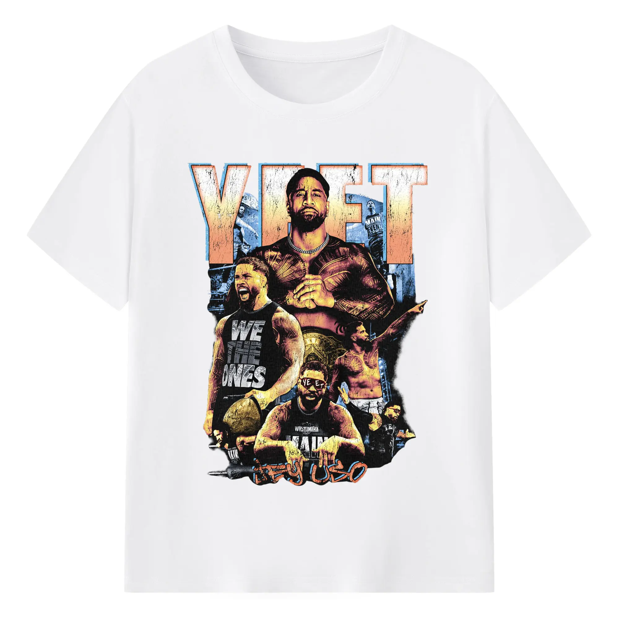 “Jey Uso WWE WE THE ONES Street Wrestling” DIY Shirt - 180g Cotton T-Shirt With Front Heat Transfer Print – Soft, Lightweight, Fitted Design – Comfortable Casual Wear For Sports & Everyday Use