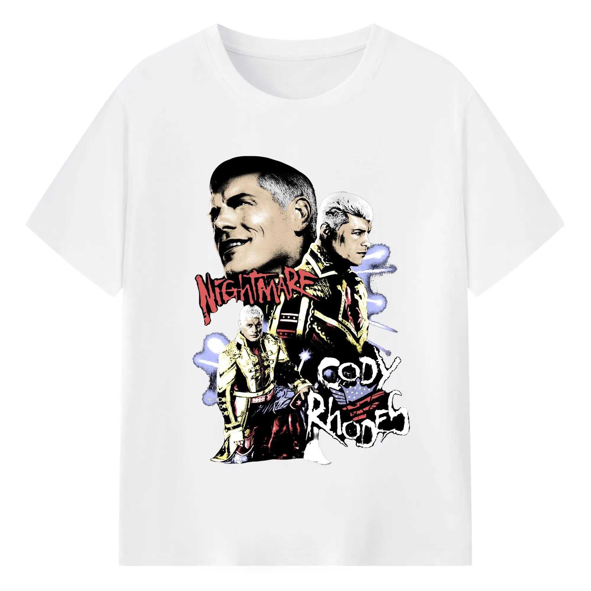 “Cody Rhodes WWE Nightmare” Hardcore Wrestling DIY Shirt - 180g Cotton T-Shirt With Front Heat Transfer Print – Soft, Lightweight, Fitted Design – Comfortable Casual Wear For Sports & Everyday Use