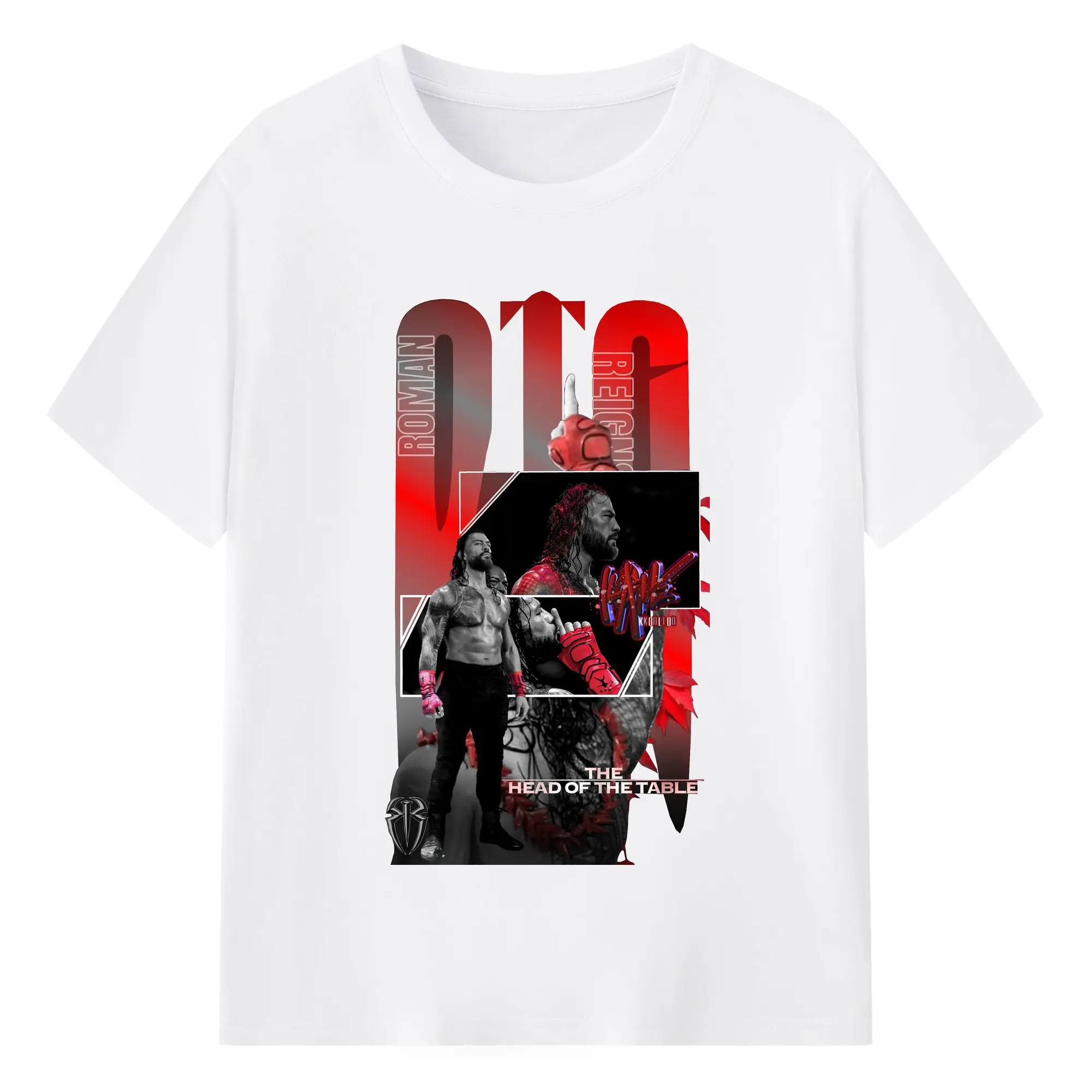 Roman Reigns WWE The Head of the Table DIY Shirt - 180g Cotton T-Shirt With Front Heat Transfer Print – Soft, Lightweight, Fitted Design – Comfortable Casual Wear For Sports & Everyday Use